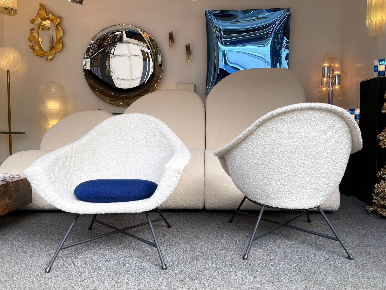Pair Of Armchairs 58 By Dangles & Defrance For Burov. France, 1950s photo buy