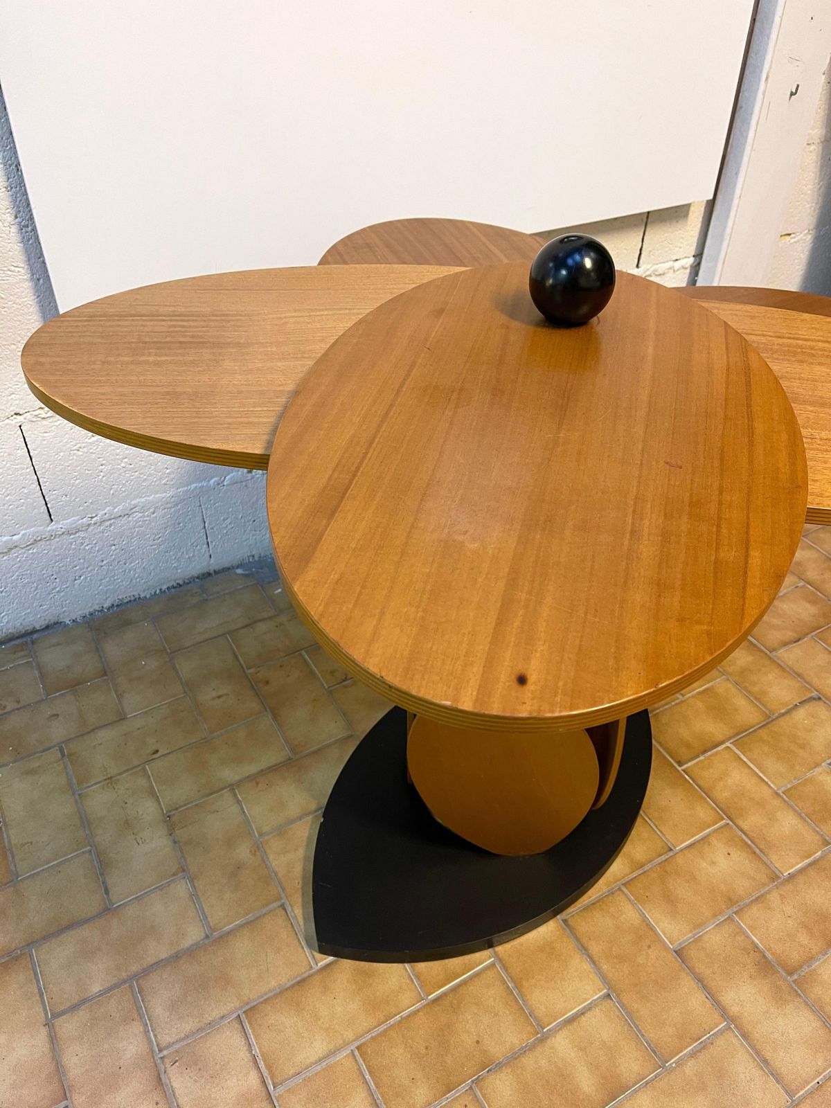 Wood Flower Modular Table. Italy, 1980s photo for sale