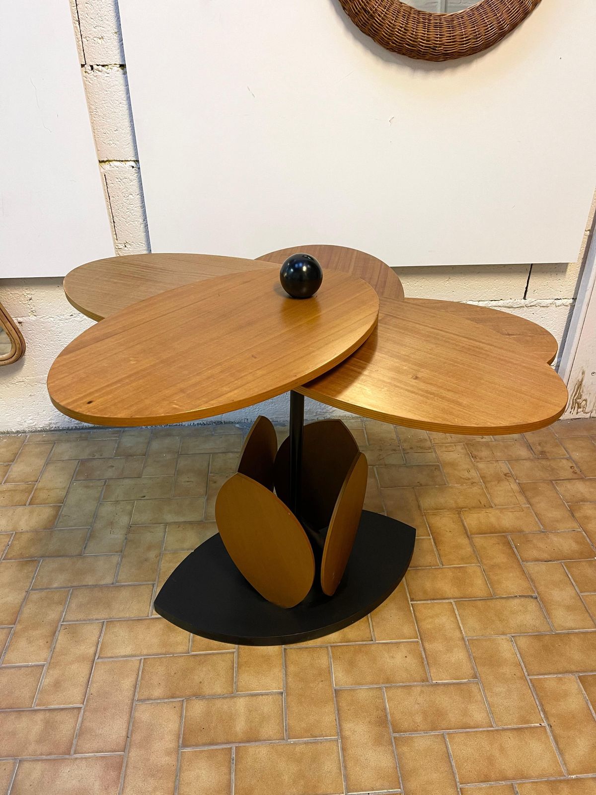 Wood Flower Modular Table. Italy, 1980s photo Furniture