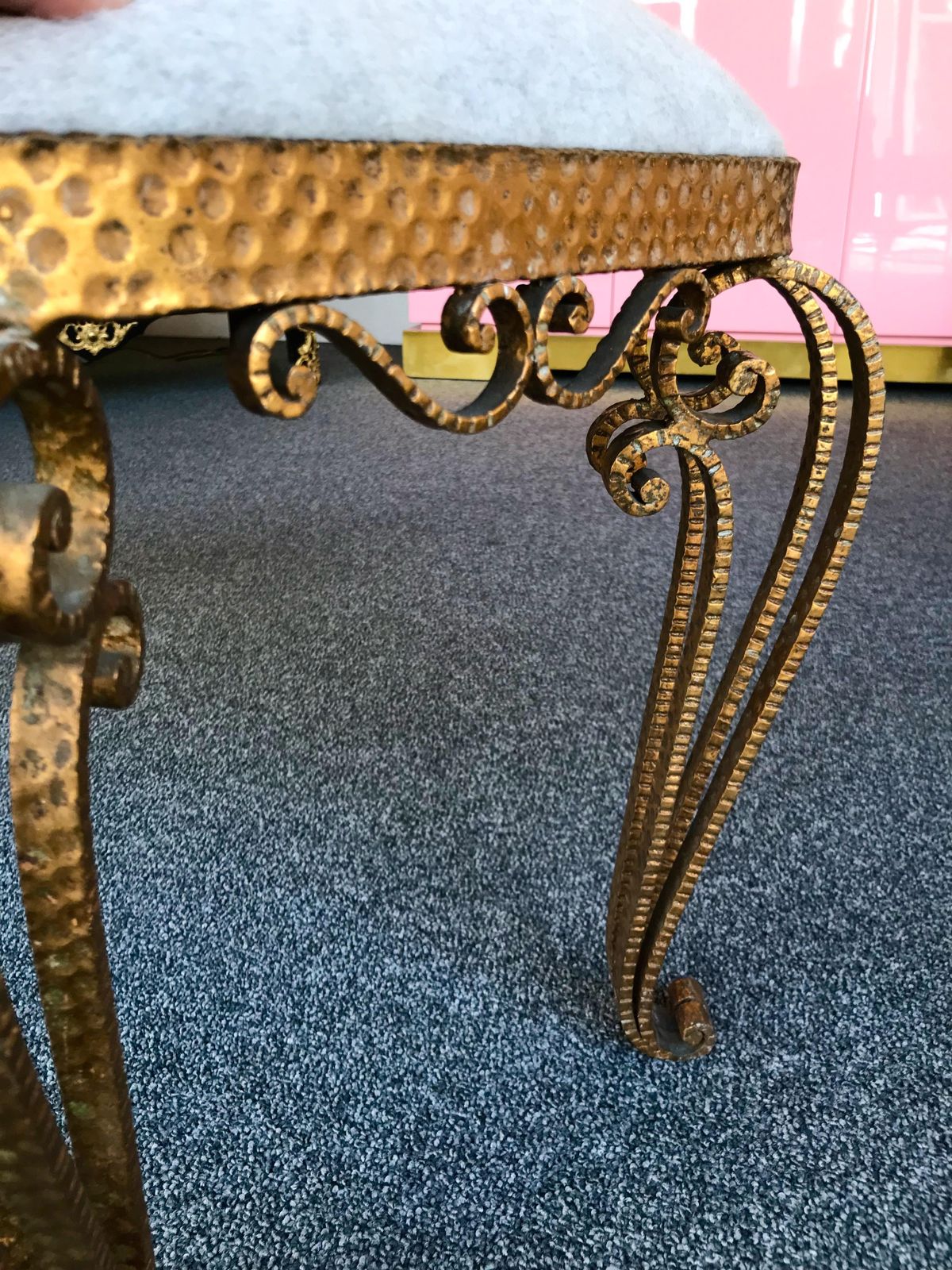 Bench Iron Gold Leaf By Pier Luigi Colli, Italy, 1950s photo vinterior
