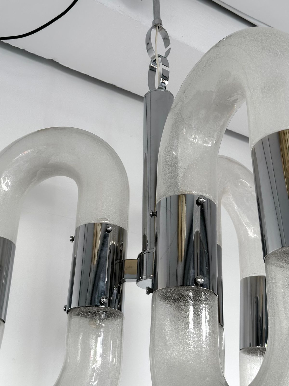 Chandelier Murano Glass And Metal By Aldo Nason For Mazzega, Italy, 1970s photo vintage