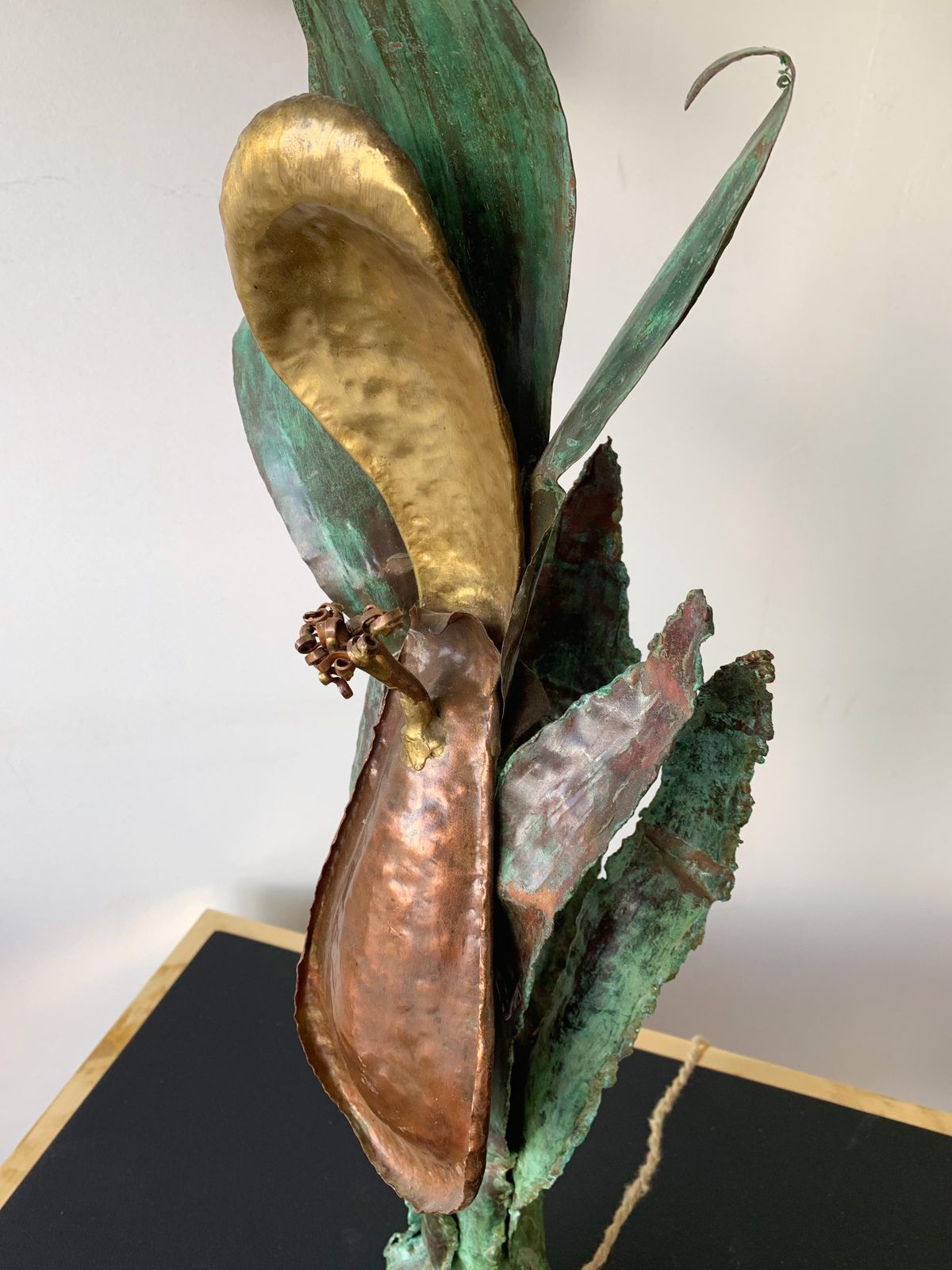 Plant Lamp Lacquered Metal Brass, France, 1970s photo buy