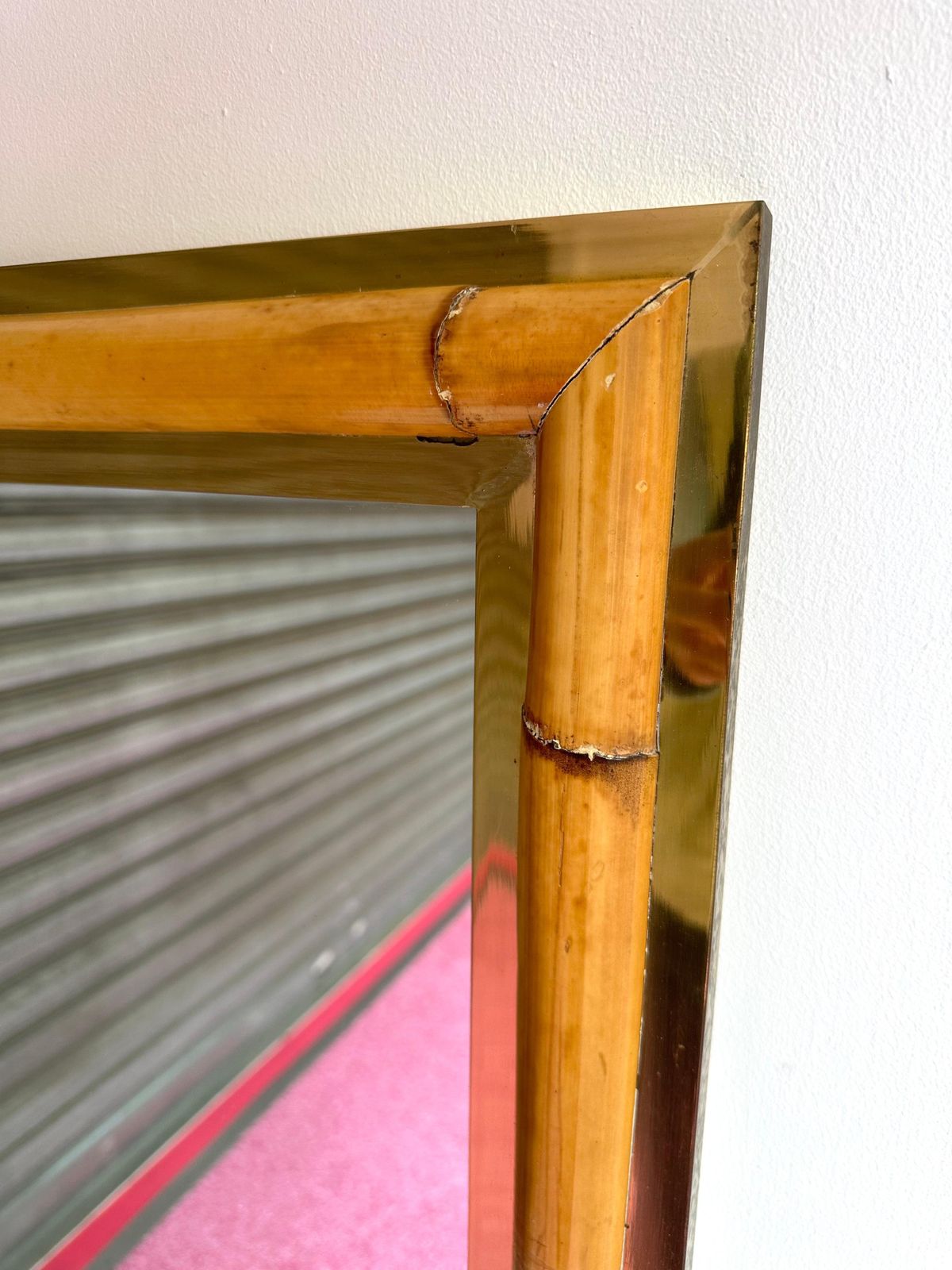 Mirror Bamboo And Brass, Galerie Maison Et Jardin, France, 1970s photo Home Decor