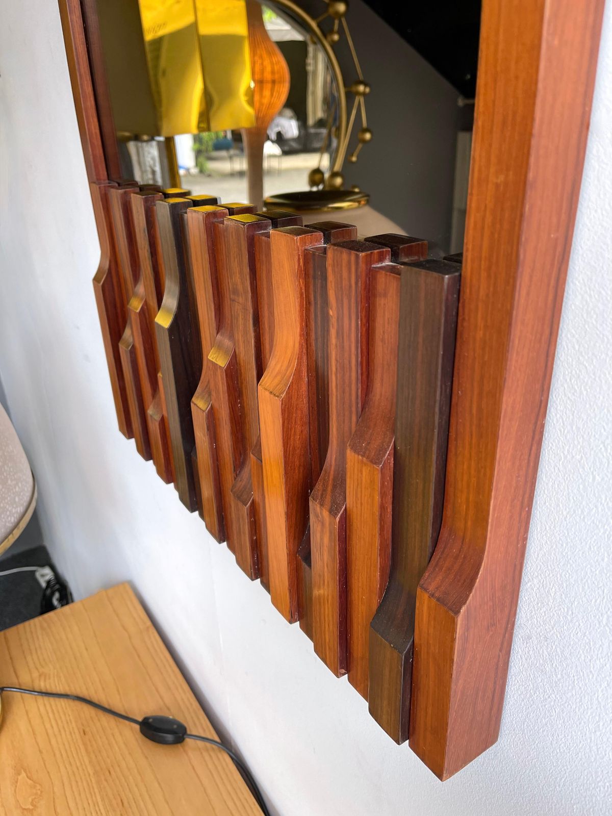 Wood Mirror By Luciano Frigerio. Italy, 1970s photo 3421.0