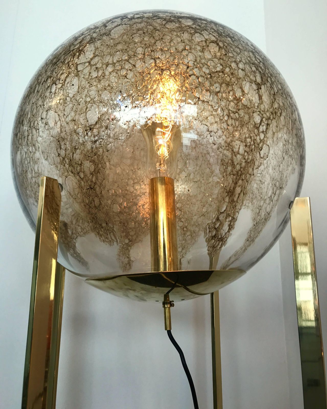 Brass Floor Lamps By La Murrina Murano Glass, Italy, 1990s photo vinterior