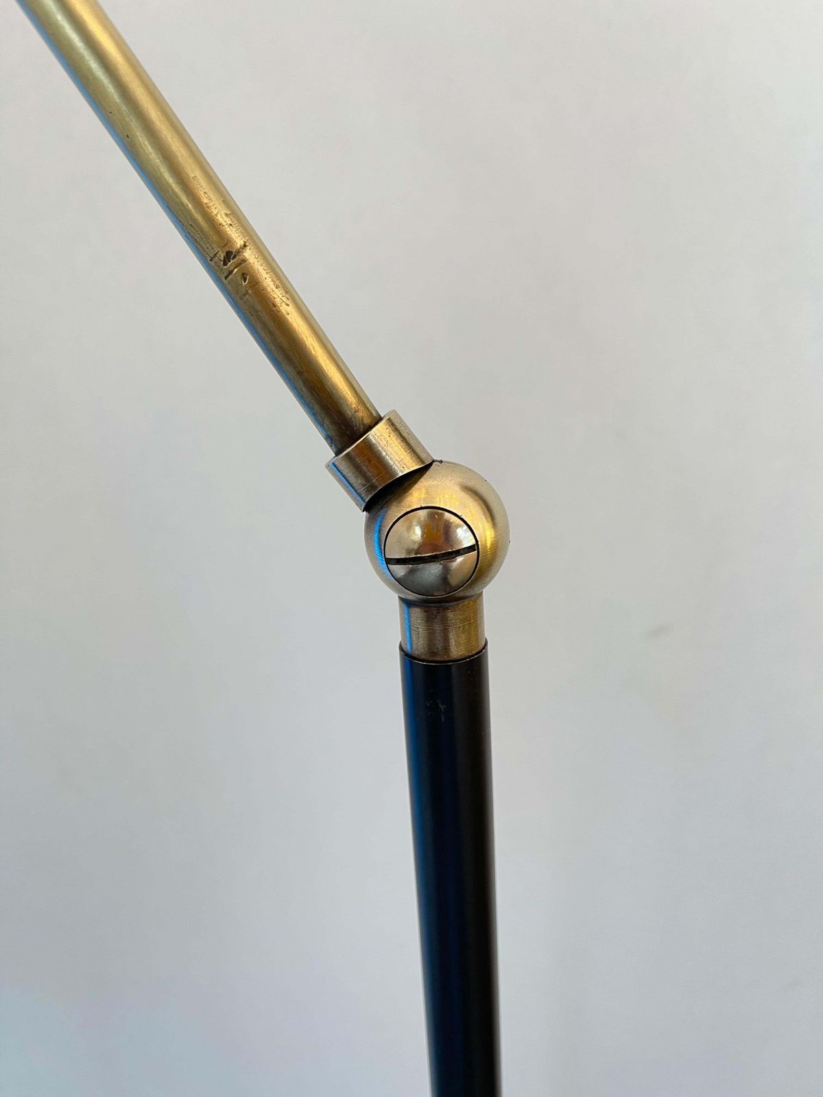 Mid Century Floor Lamp Brass And Lacquered Metal, Italy, 1950s photo Lighting