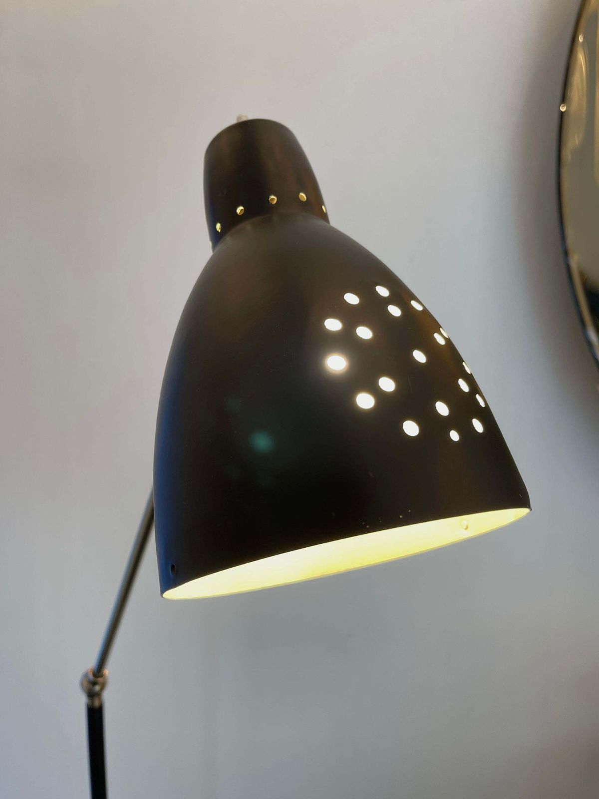 Mid Century Floor Lamp Brass And Lacquered Metal, Italy, 1950s photo 2395.0