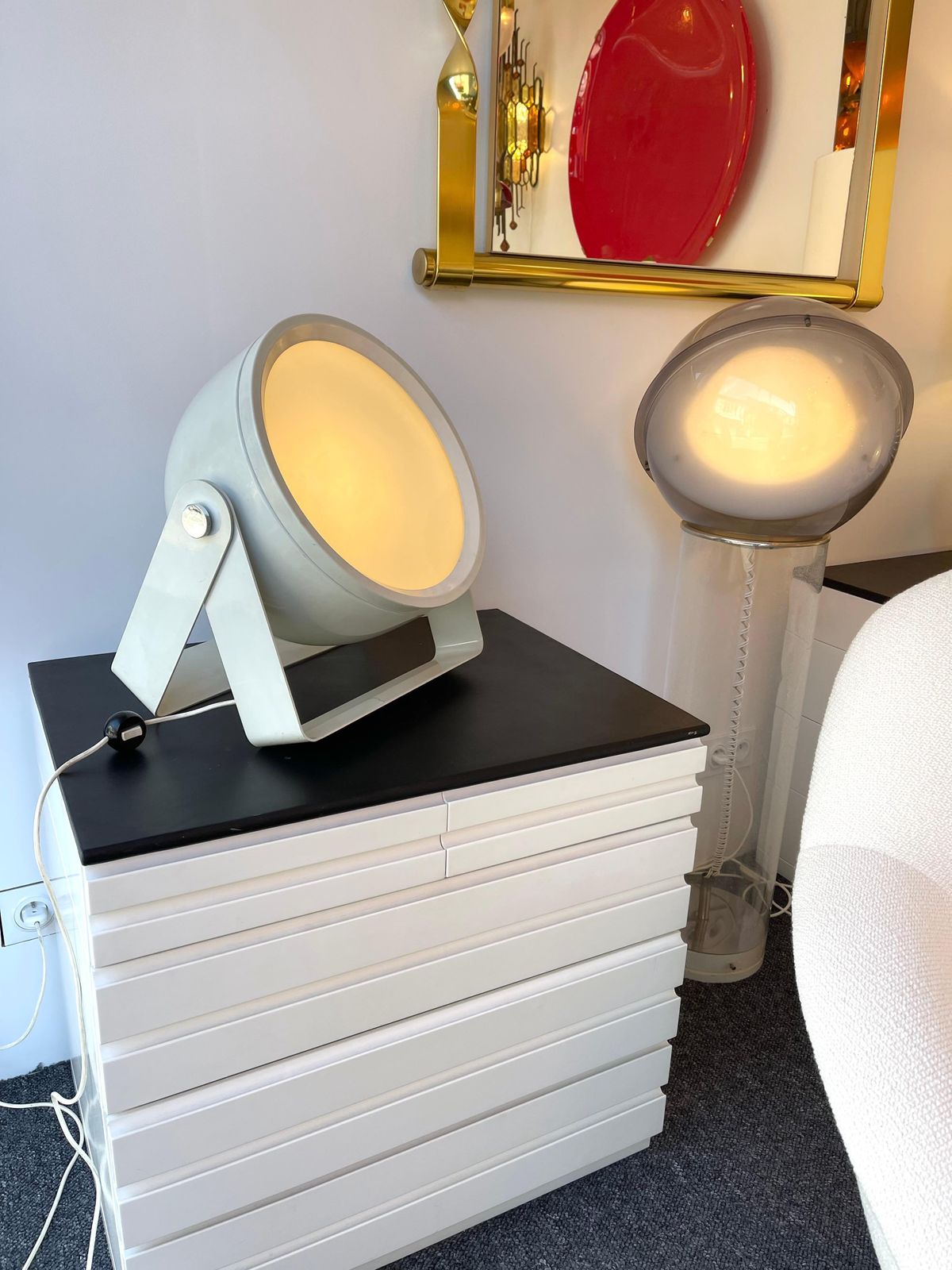 White Metal Lacquered Spot Lamp By Targetti Sankey, Italy, 1970s photo 2566.0