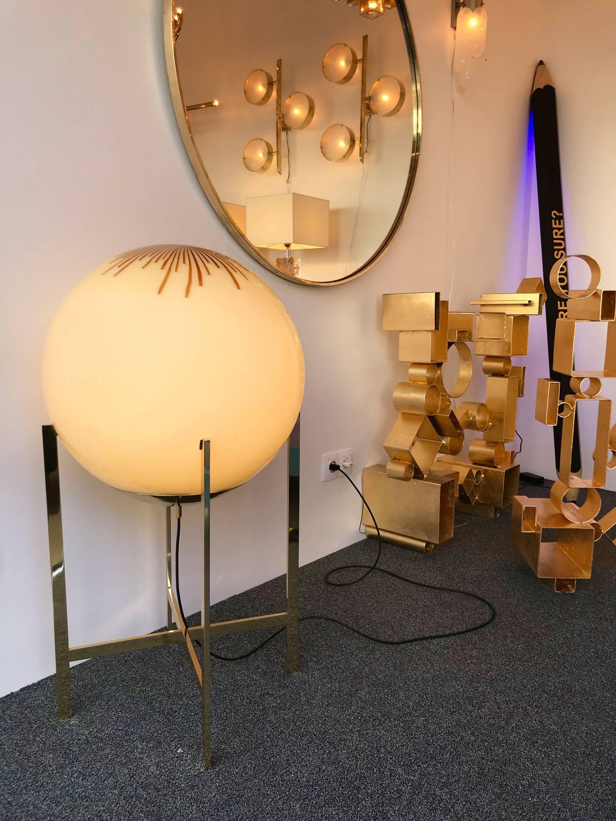 Brass And Glass Floor Lamp By La Murrina Murano, Italy, 1990s photo furniture