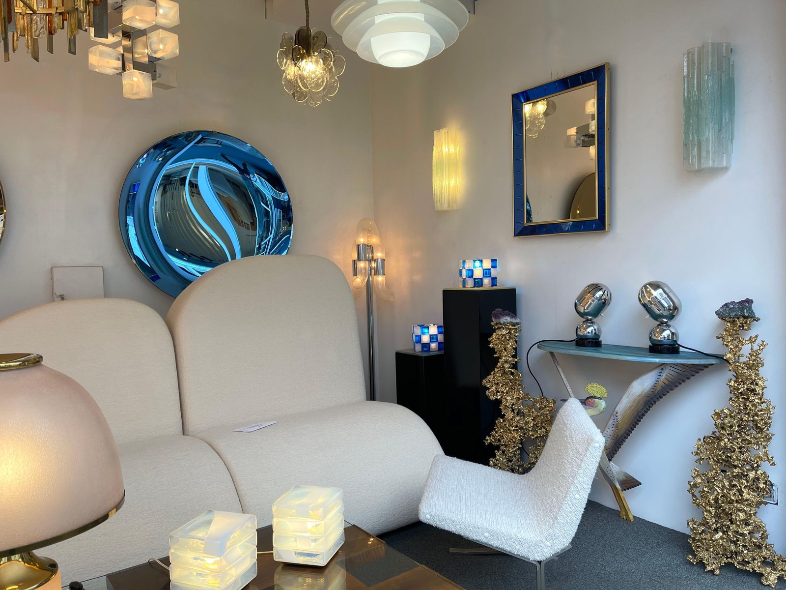 Pair Of Space Age Metal Chrome Lamps By Reggiani, Italy, 1970s photo 2566.0