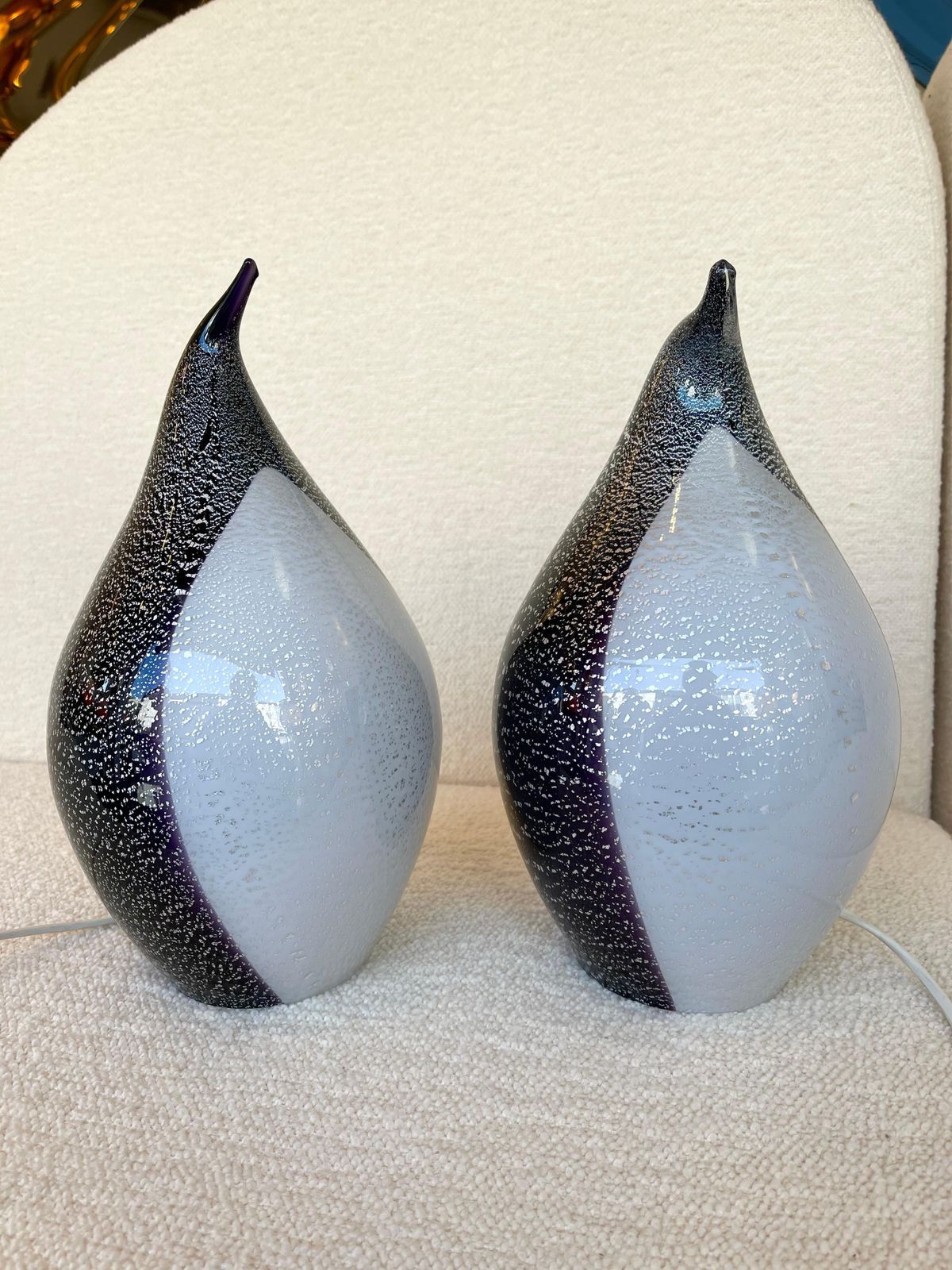 photo furniture Pair Of Penguin Murano Glass Lamps, Italy, 1980s