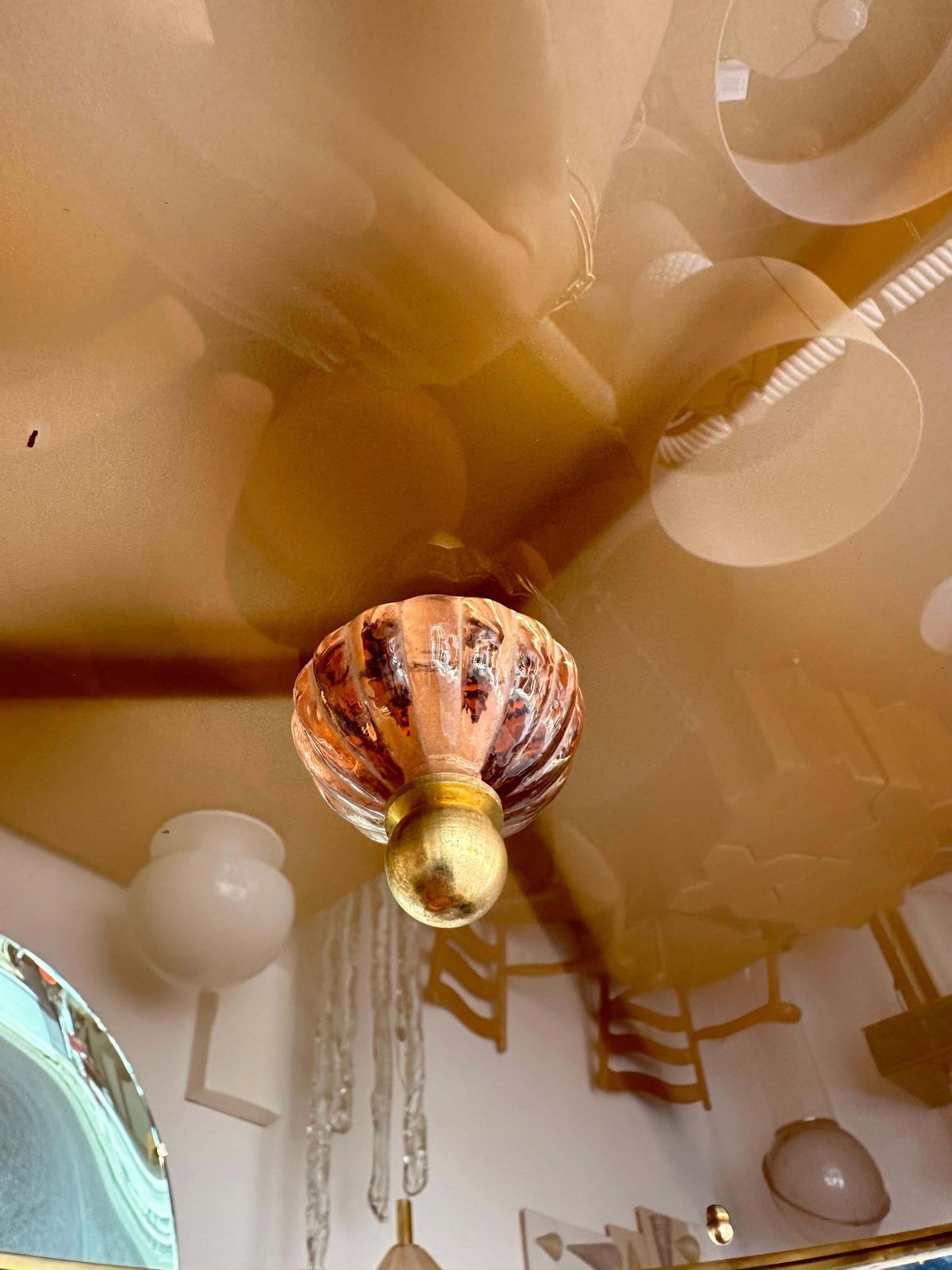 Contemporary Stalactite Chandelier Brass And Murano Glass , Italy photo Lighting