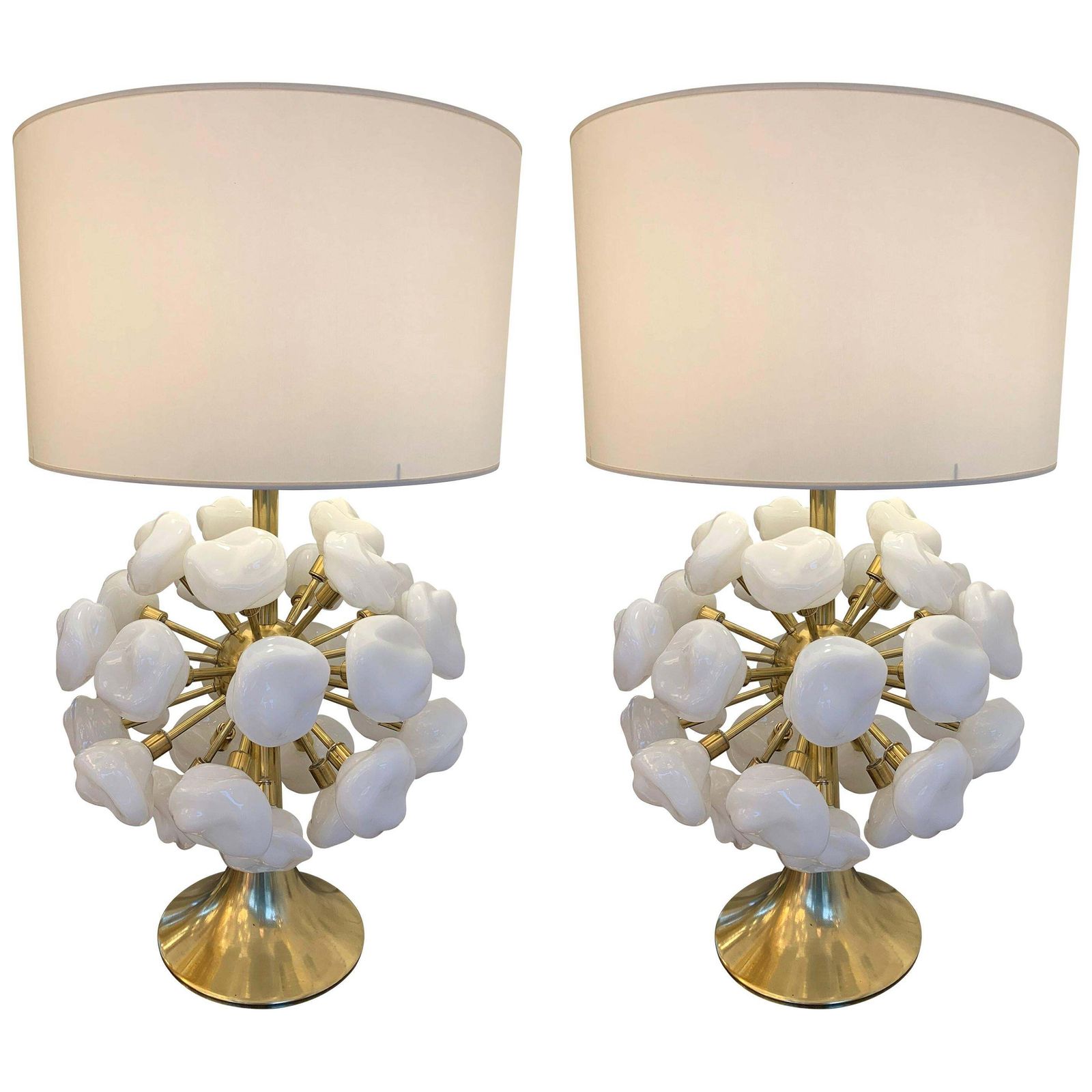 Contemporary Brass Sputnik Murano Glass Cloud Lamp, Italy