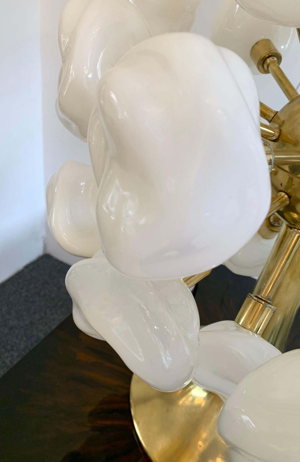 Contemporary Brass Sputnik Murano Glass Cloud Lamp, Italy photo furniture