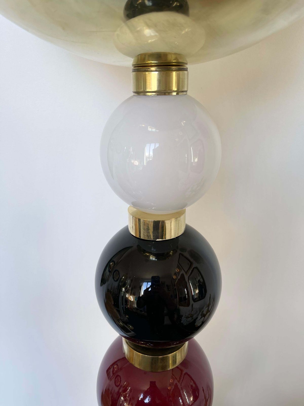 photo furniture Contemporary Brass Murano Glass Atomo Ball Floor Lamp, Italy