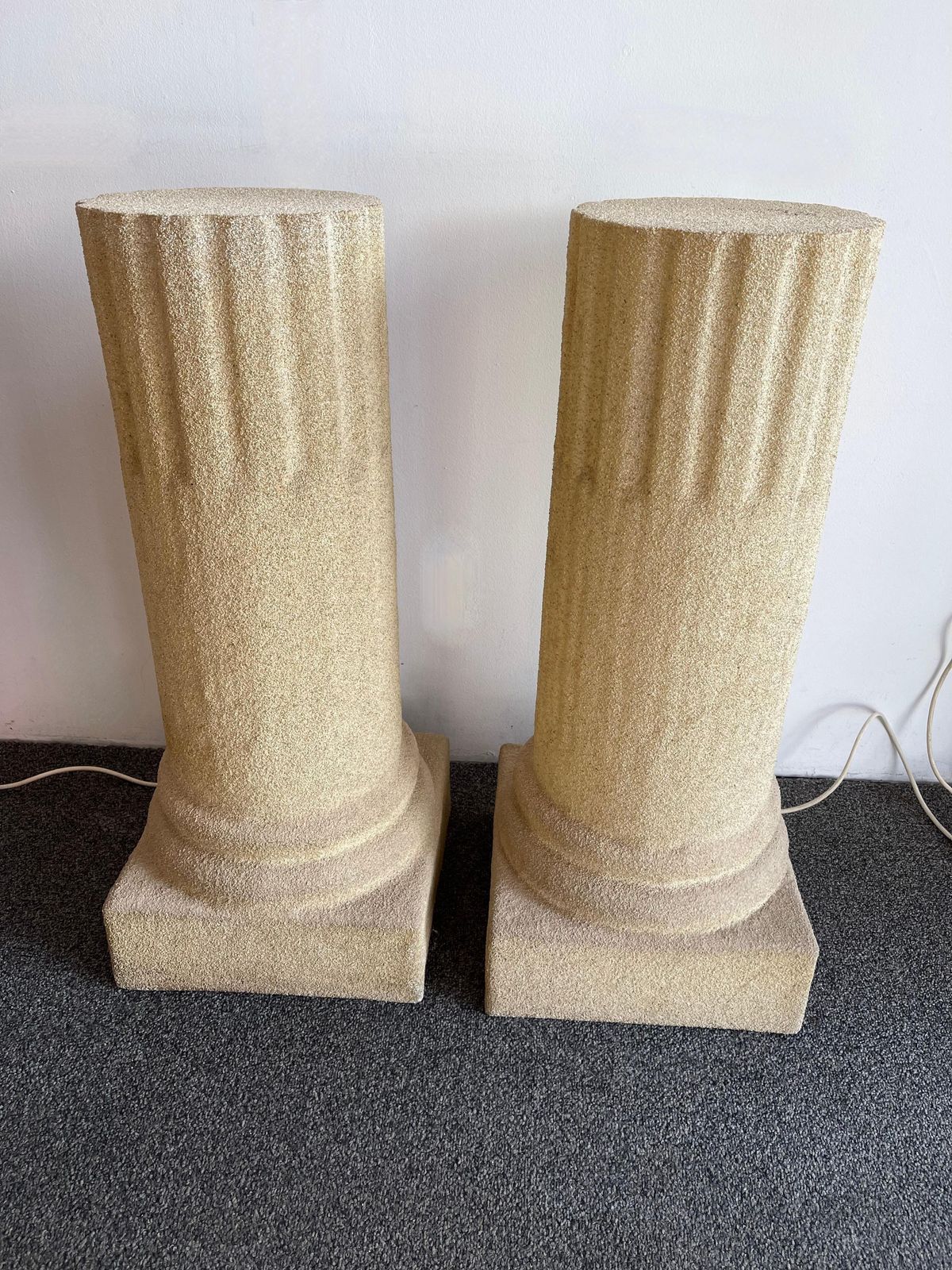 Pair Of Column Floor Lamps By Luciano Sartini For Singleton, Italy, 1970s photo vintage