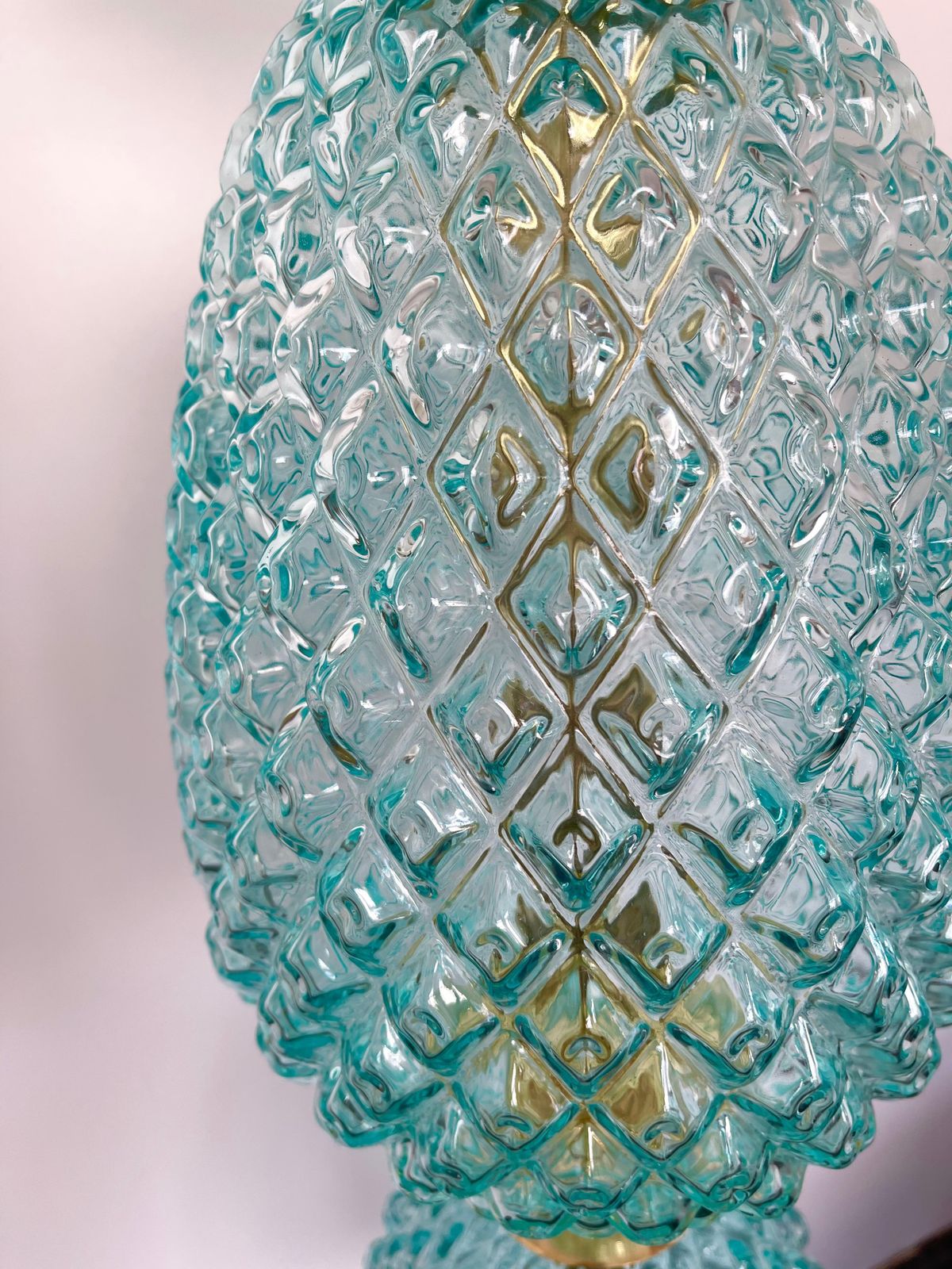 Contemporary Brass Pineapple Murano Glass Floor Lamp, Italy photo vinterior