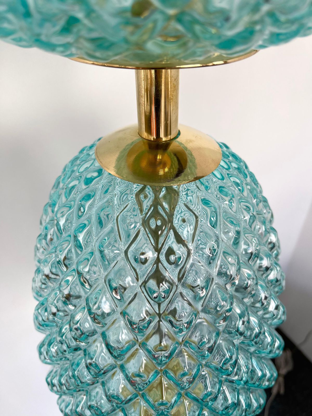 Contemporary Brass Pineapple Murano Glass Floor Lamp, Italy photo buy