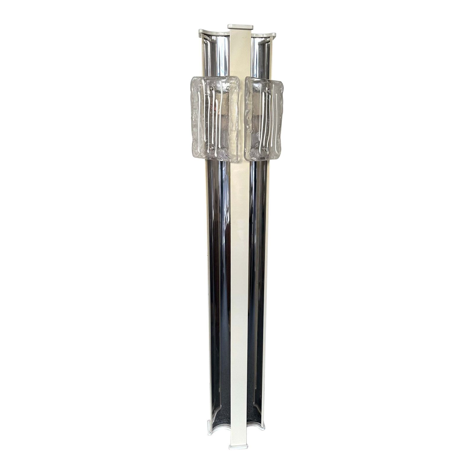 Mid Century Modern Murano Glass And Metal Floor Lamp By Esperia, Italy, 1970s