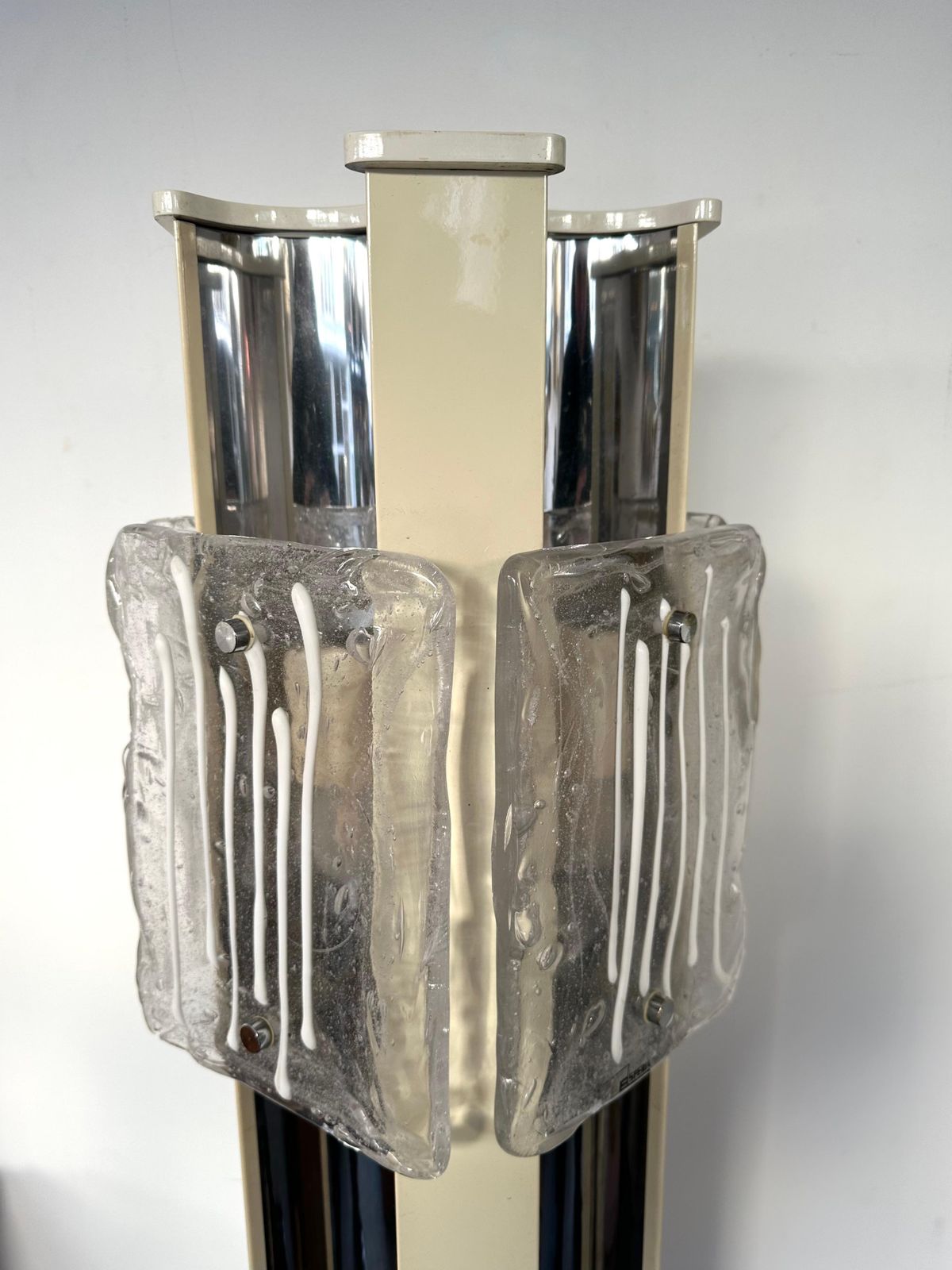 Mid Century Modern Murano Glass And Metal Floor Lamp By Esperia, Italy, 1970s photo vinterior
