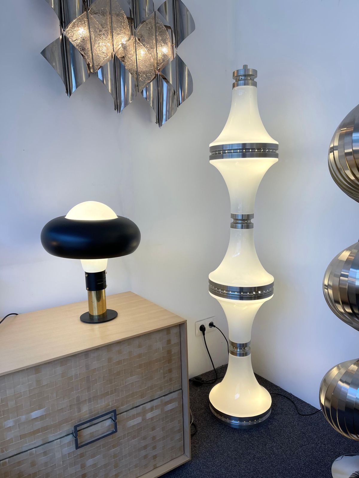 Floor Lamp Diabolo Murano Glass And Metal By Mazzega, Italy, 1970s photo 4447.0
