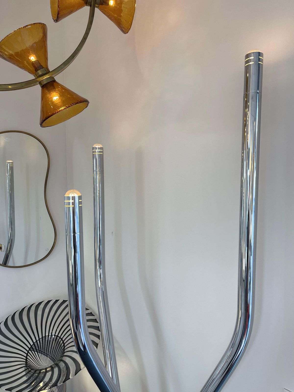 Tall Organ Modular Tube Metal Chrome Floor Lamp By Reggiani, Italy, 1970s photo 4875.0