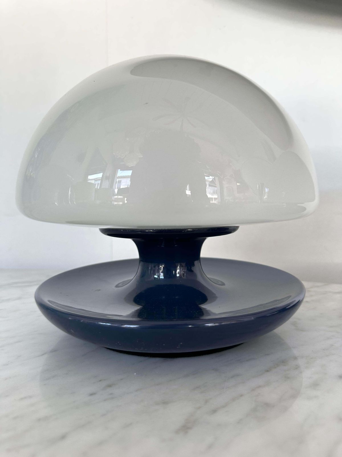 Pair Of Blue Metal And Glass Lamps By Vittorio Balli For Sirrah, Italy, 1970s photo vinterior