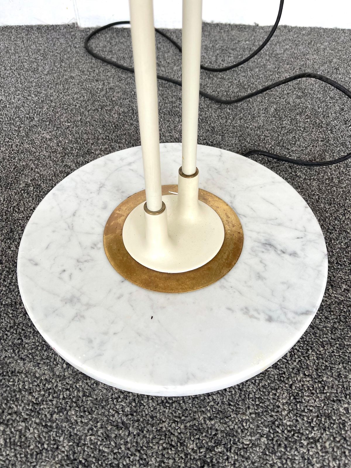 Mid Century Reading Floor Lamp Brass Lacquered Metal By Stilnovo, Italy, 1960s photo furniture