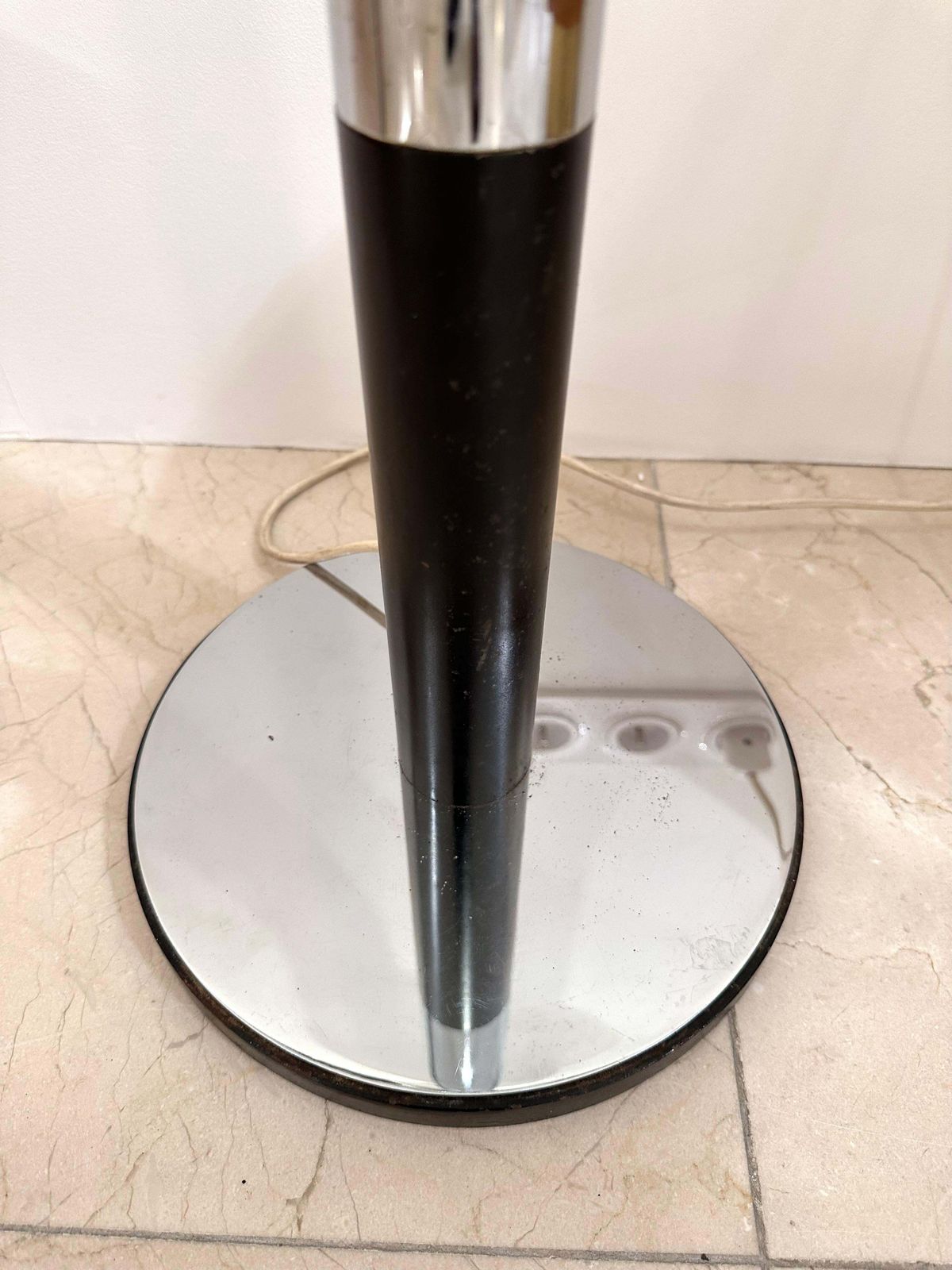 Floor Lamp Metal Chrome Murano Glass By Aldo Nason For Mazzega, Italy, 1970s photo vintage