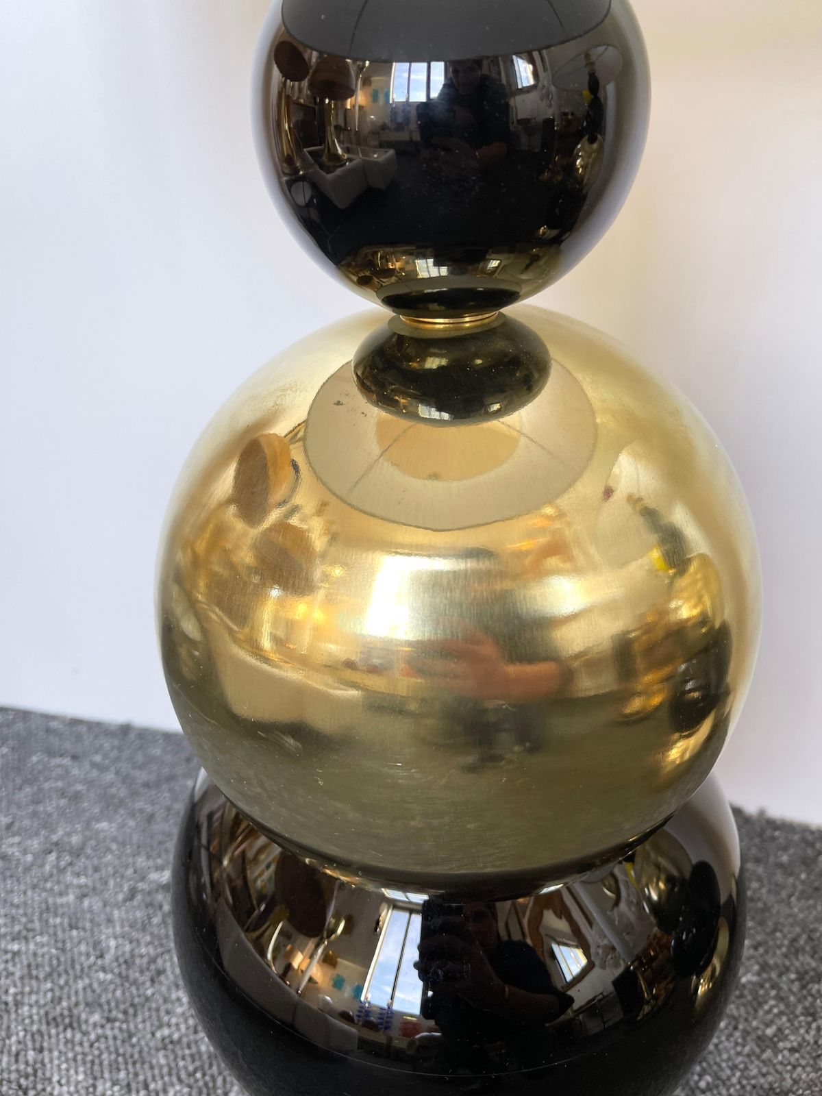 Contemporary Pair Of Brass Murano Glass Atomo Lamps, Italy photo buy