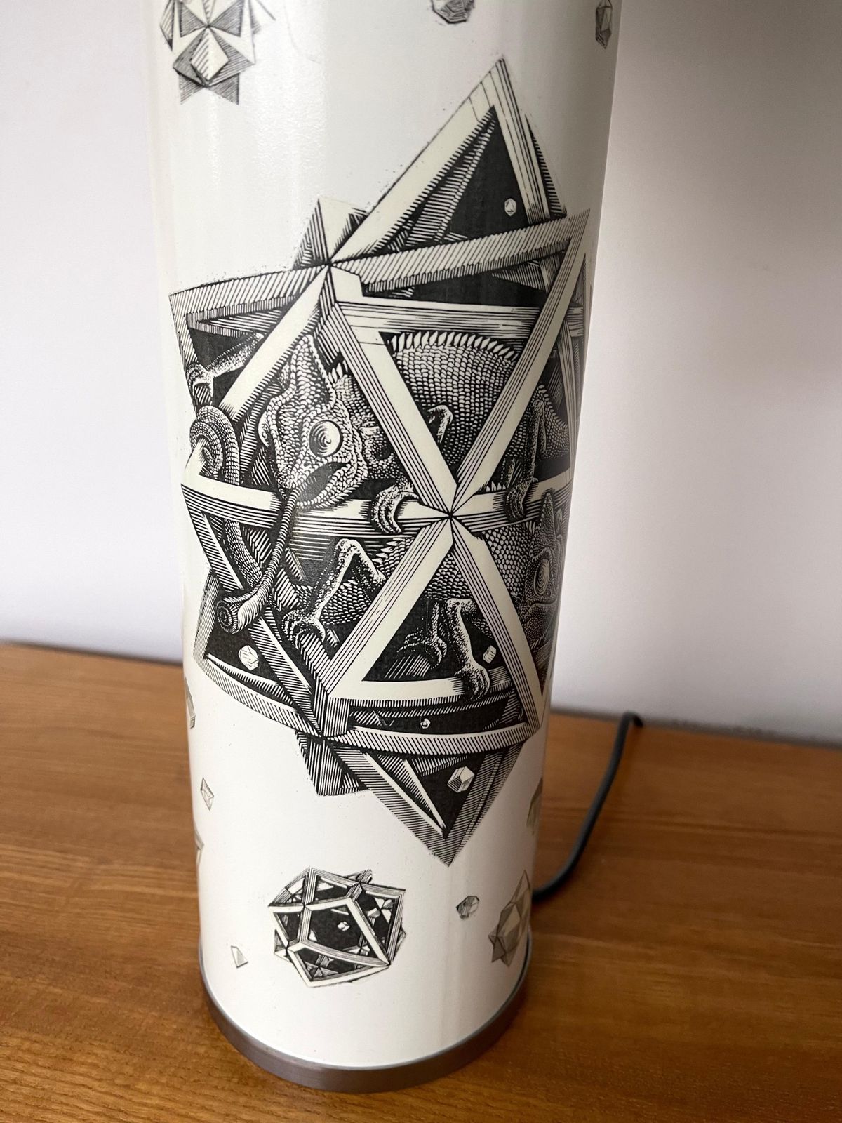 photo for sale Pair Of Lamps Black And White Mc Maurits Cornelis Escher. Italy, 1980s