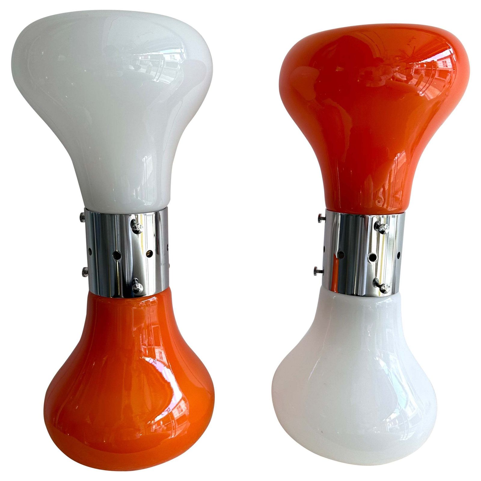 Pair Of Murano Glass Birillo Lamps By Carlo Nason For Mazzega, Italy, 1970s