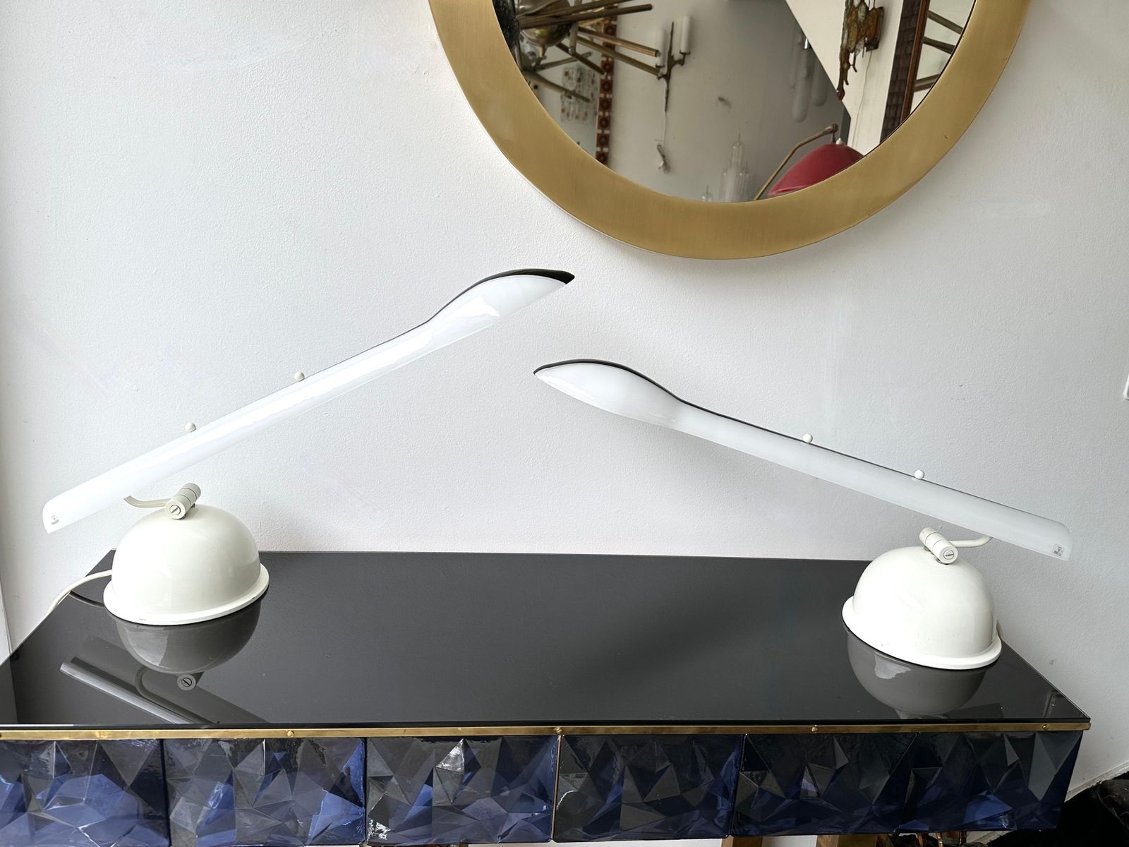 Pair Of Lamps Murano Glass And Metal By Itre, Italy, 1980s photo buy