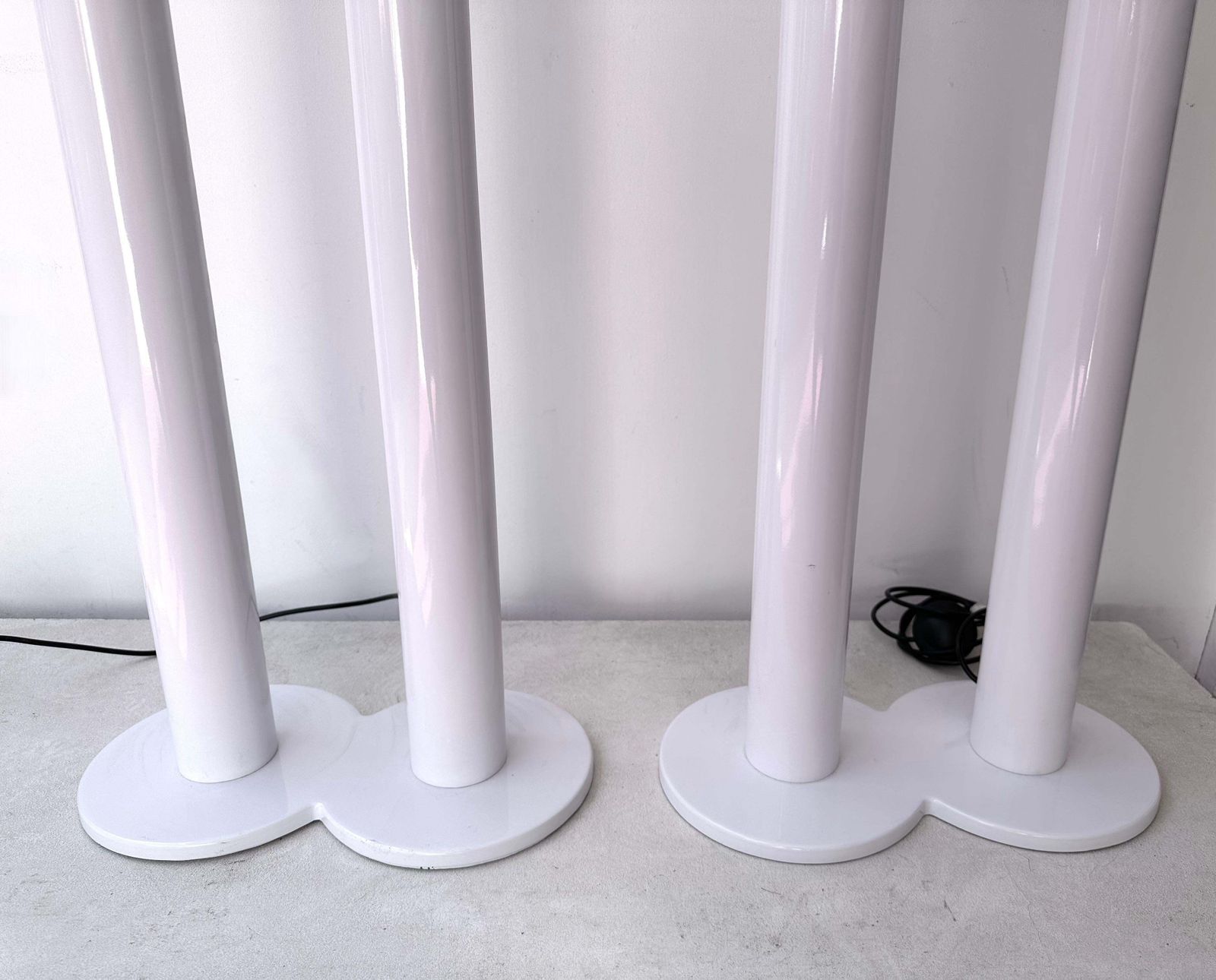 Pair Of Metal Floor Lamps Boy And Girl By Remo Buti For Neofos, Italy, 1980s photo buy