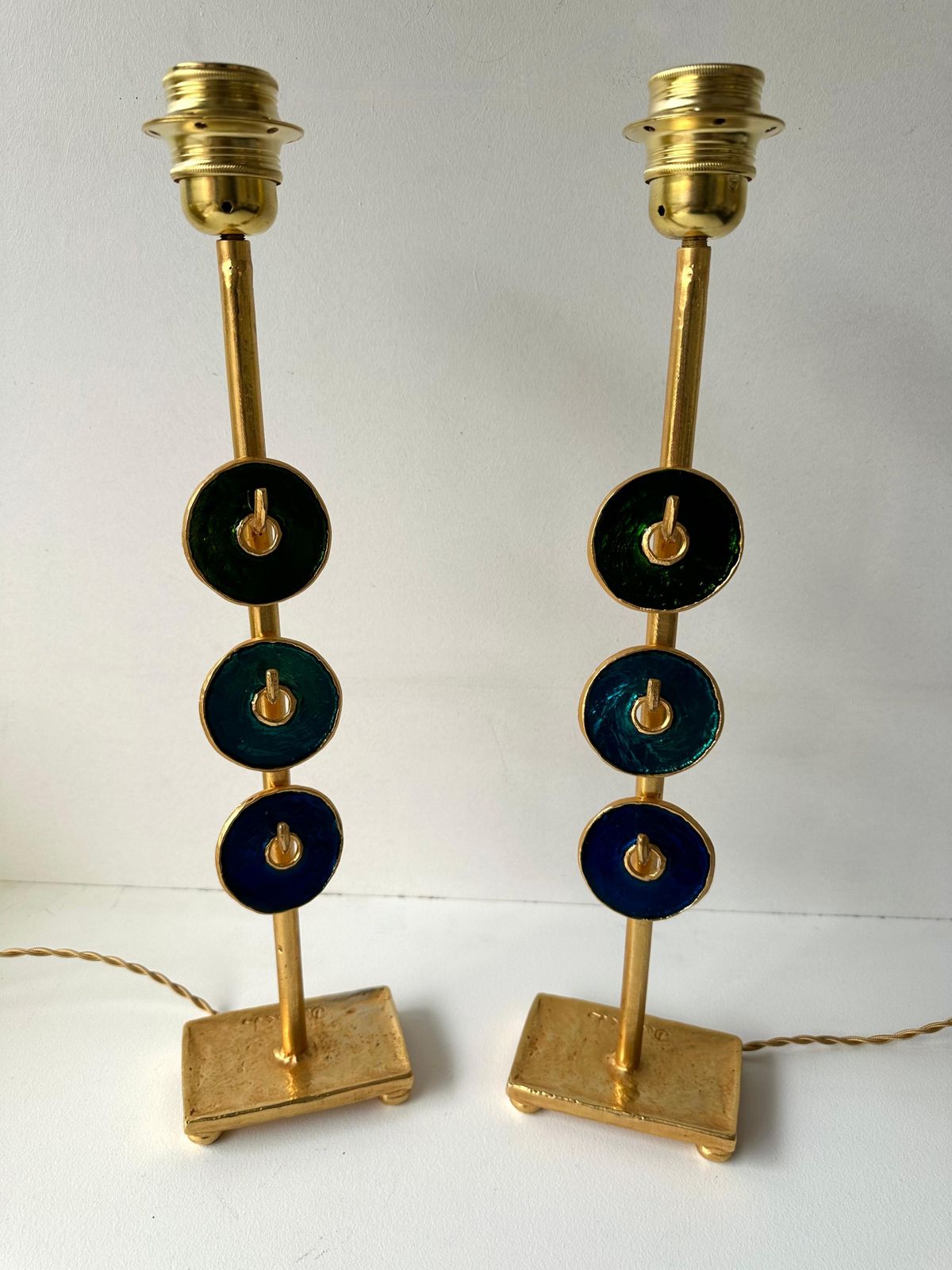 photo vinterior Pair Of Lamps By Nicolas Dewael For Fondica, France, 1990s