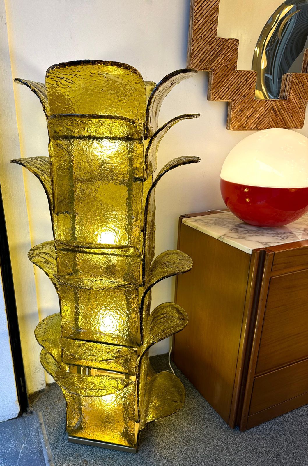 Cactus Floor Lamp Murano Glass By Carlo Nason For Mazzega, Italy, 1970s photo Lighting