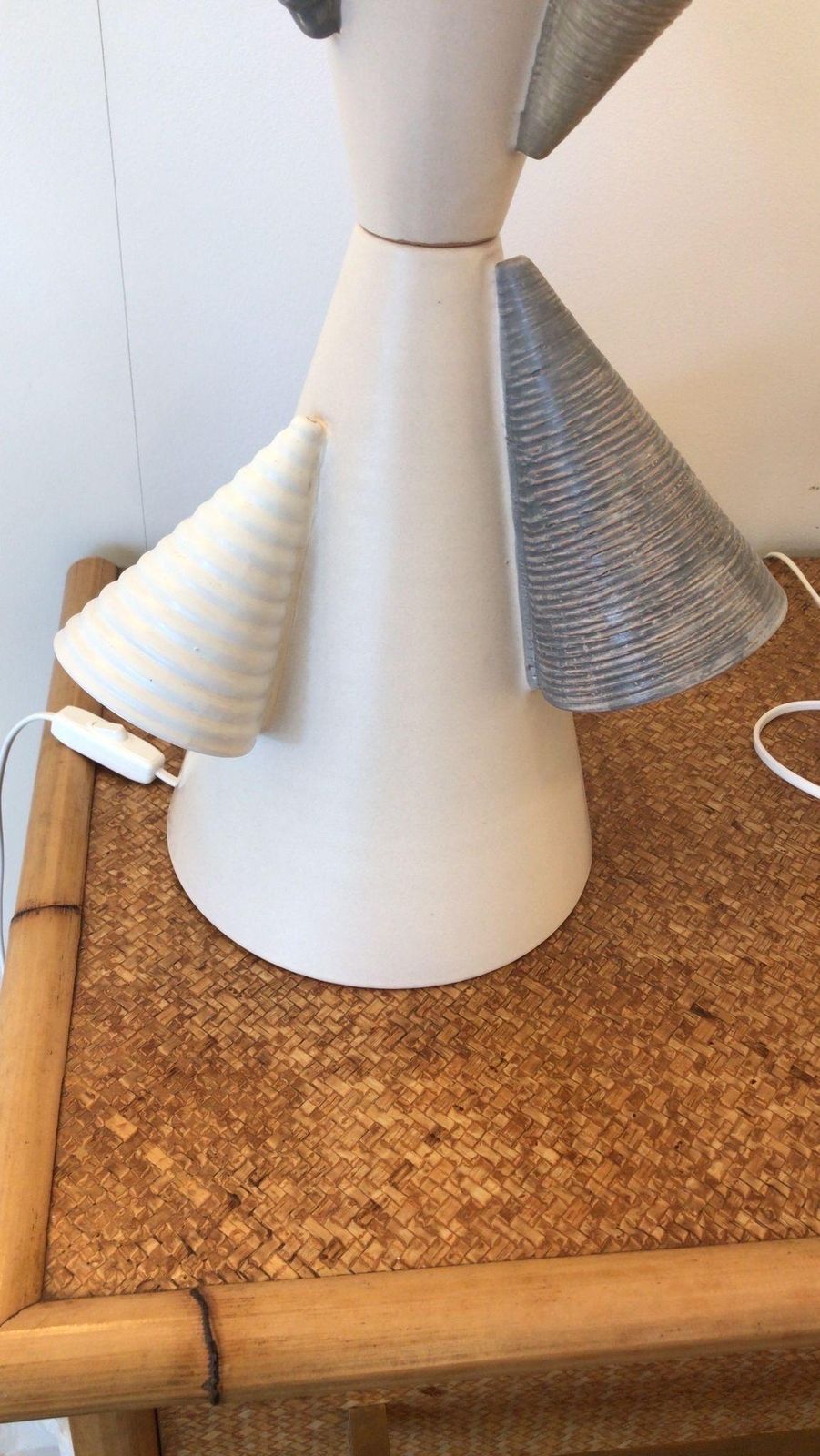 photo buy Contemporary Pair Of Ceramic Cone Lamps By Antonio Cagianelli, Italy