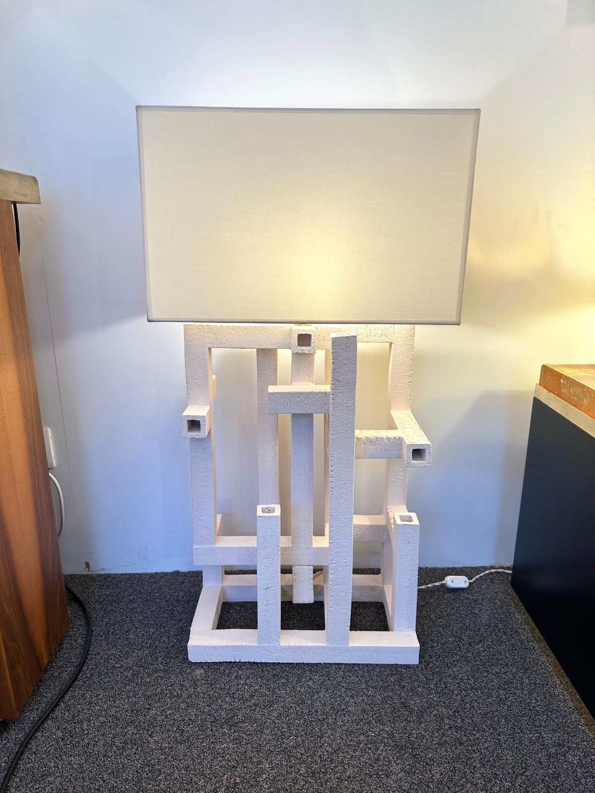 Contemporary Pair Of Labyrinth Ceramic Lamps By Roberto Renzi. Italy photo for sale