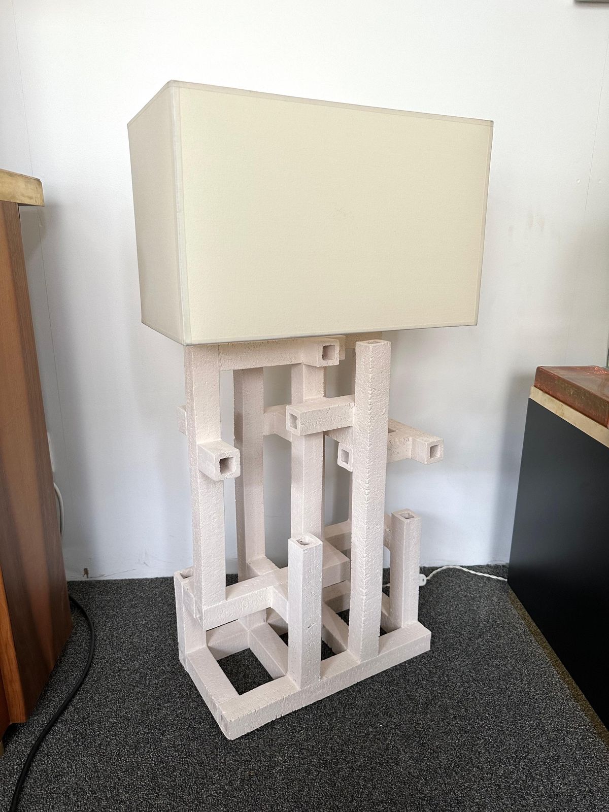 photo furniture Contemporary Pair Of Labyrinth Ceramic Lamps By Roberto Renzi. Italy