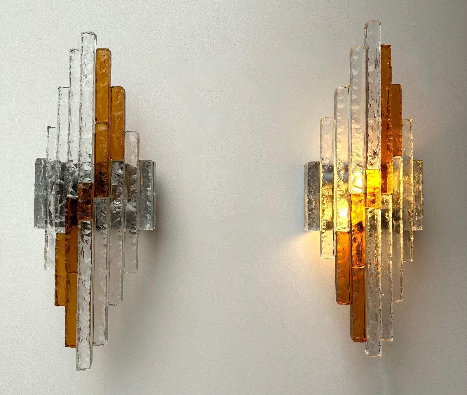 Hammered Glass Metal Sconce By Poliarte, Italy, 1970s photo 1711.0