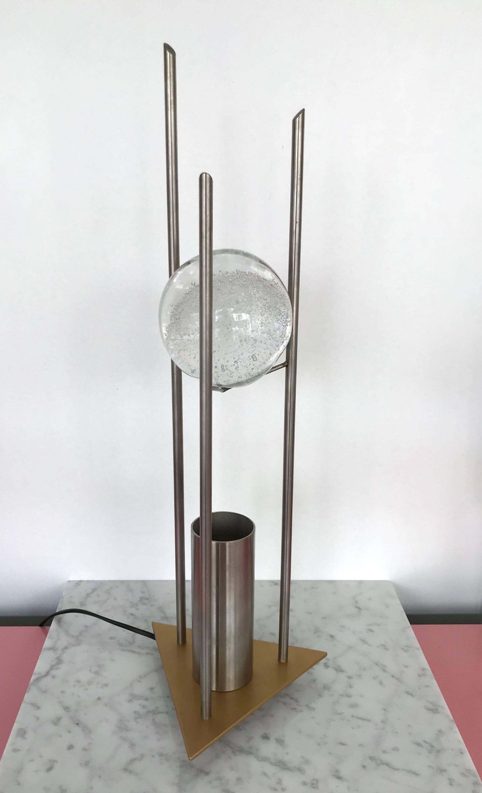 Pair Of Lamps Glass Ball Sculpture By Rw Manufaktur, Germany, 1980s photo furniture