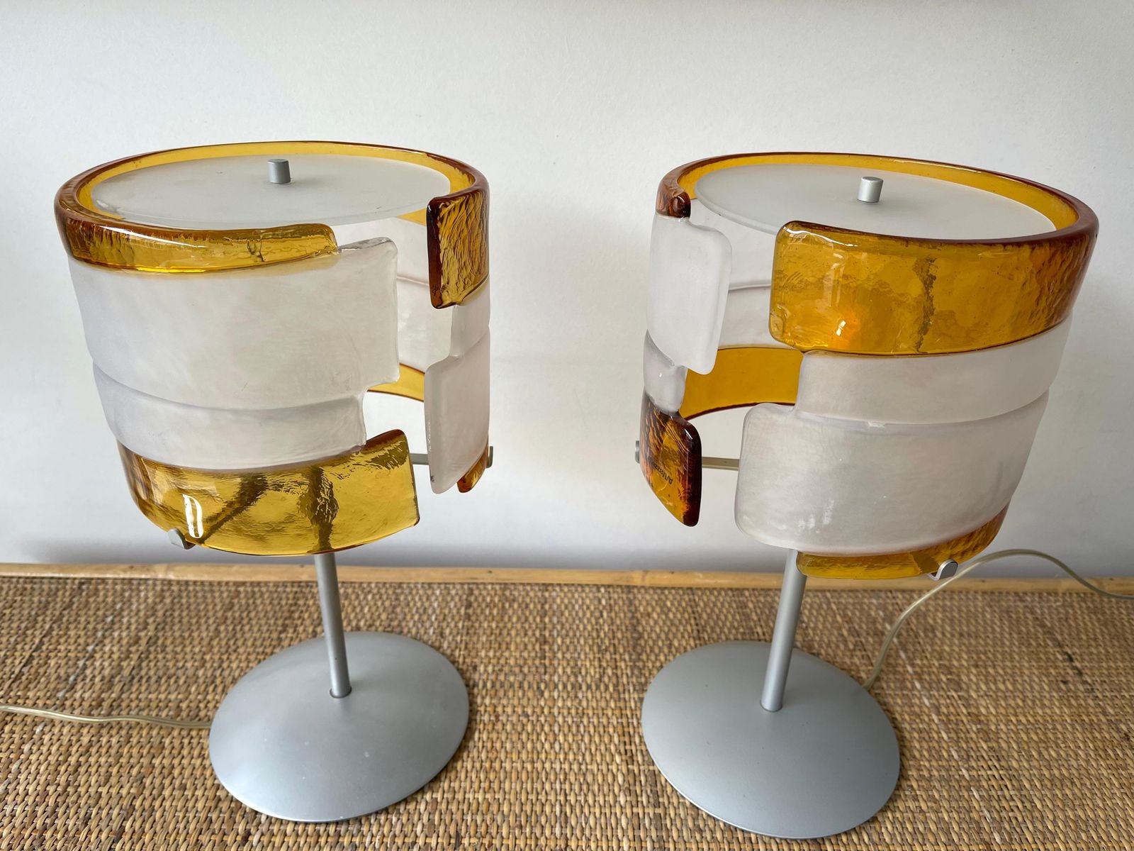 Pair Of Murano Glass Lamps By Mazzega, Italy, 1980s photo vinterior