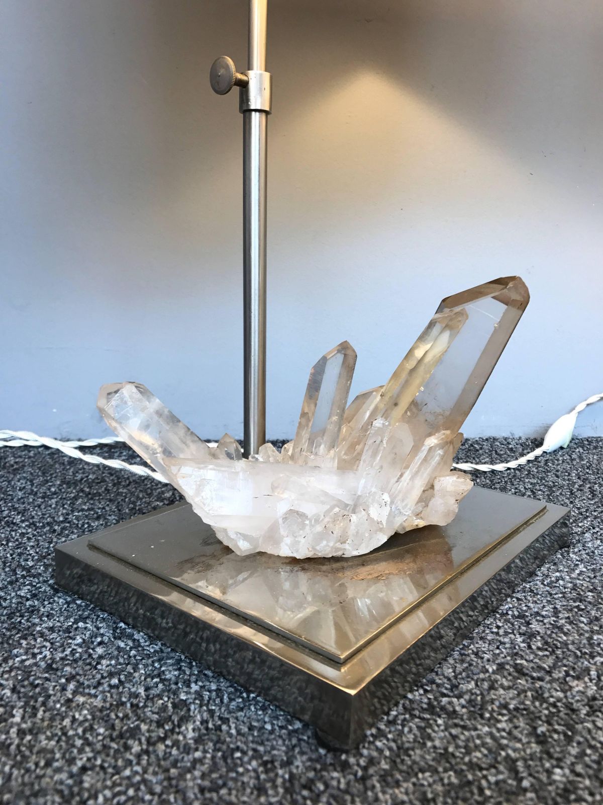 Pair Of Rock Crystal Quartz Lamps, France, 1970s photo buy
