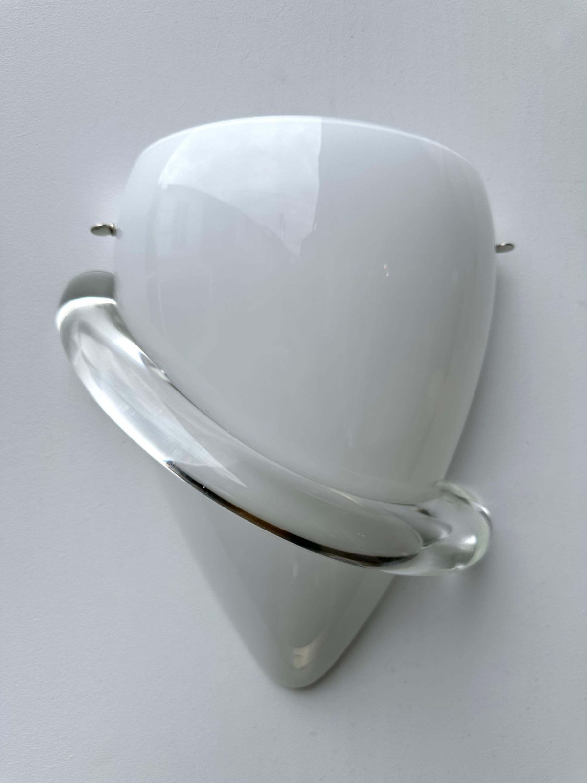 photo for sale Pair Of Sconces Swan Murano Glass By Tina Aufiero For Venini, Italy, 1990s