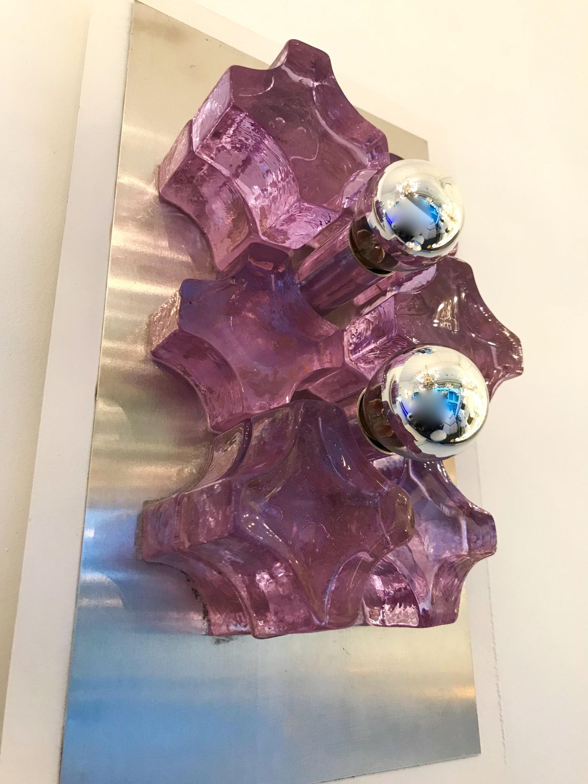 photo furniture Pair Of Sconces Pressed Glass By Biancardi And Jordan Arte, Italy, 1970