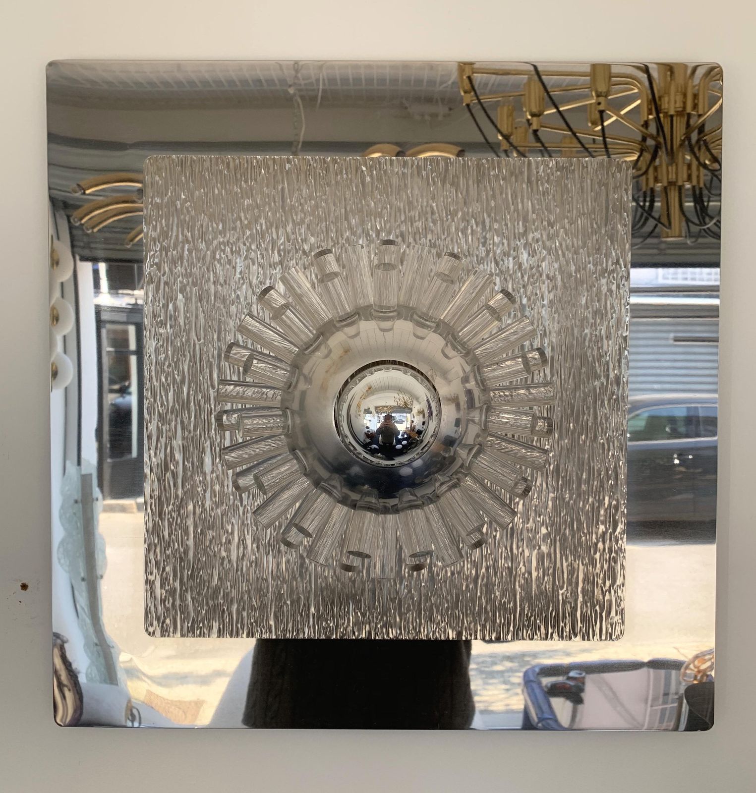 Pair Of Stainless Steel Lucite Sconces By A. Brotto For Esperia, Italy, 1970 photo Lighting