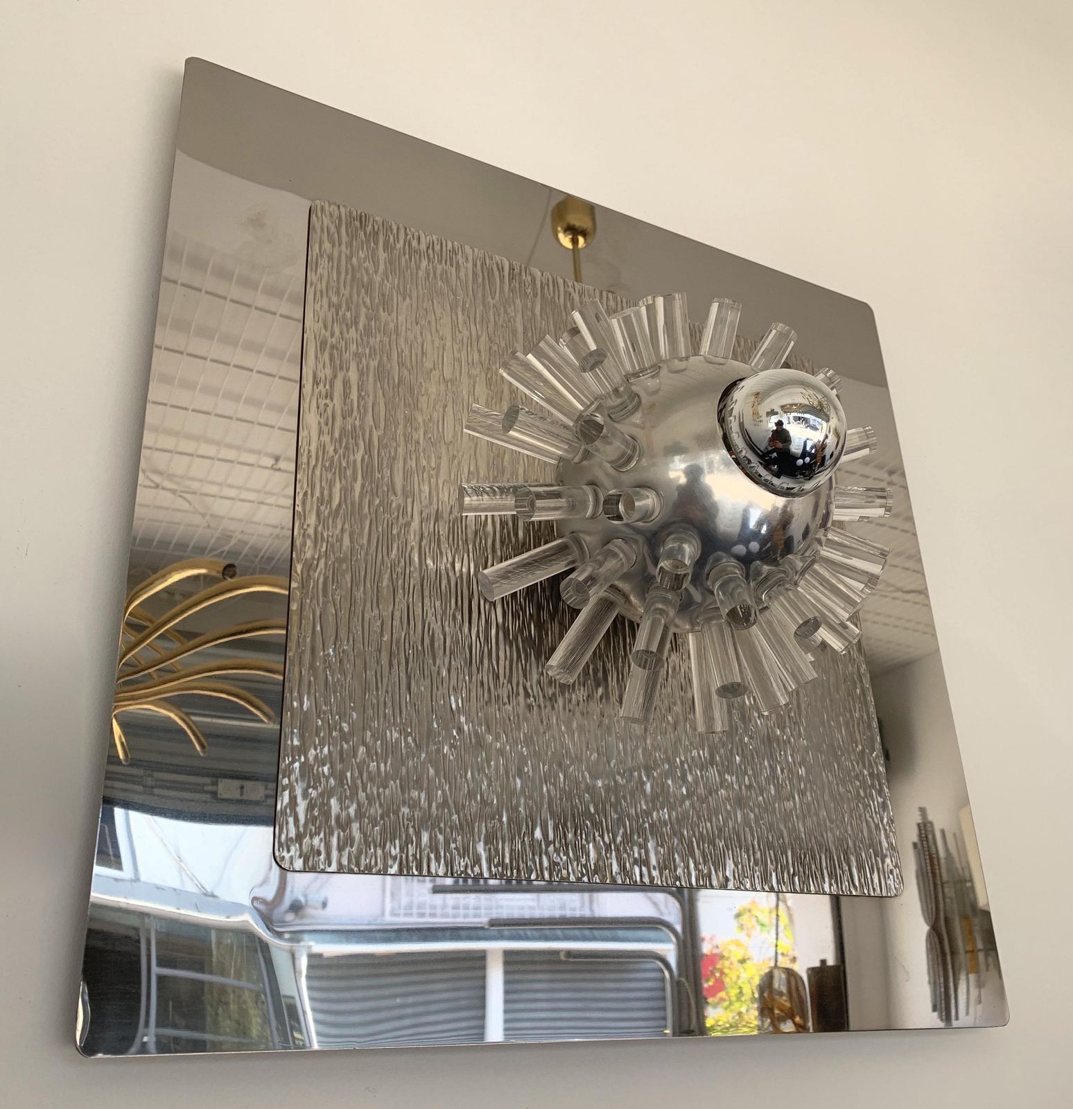 Pair Of Stainless Steel Lucite Sconces By A. Brotto For Esperia, Italy, 1970 photo vinterior