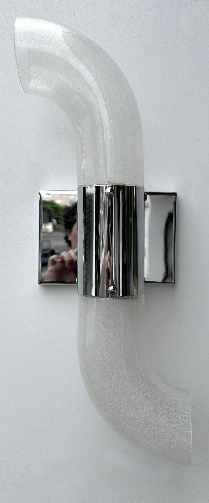 Pair Of Metal Sconces Murano Glass By Aldo Nason For Mazzega, Italy, 1970s photo for sale