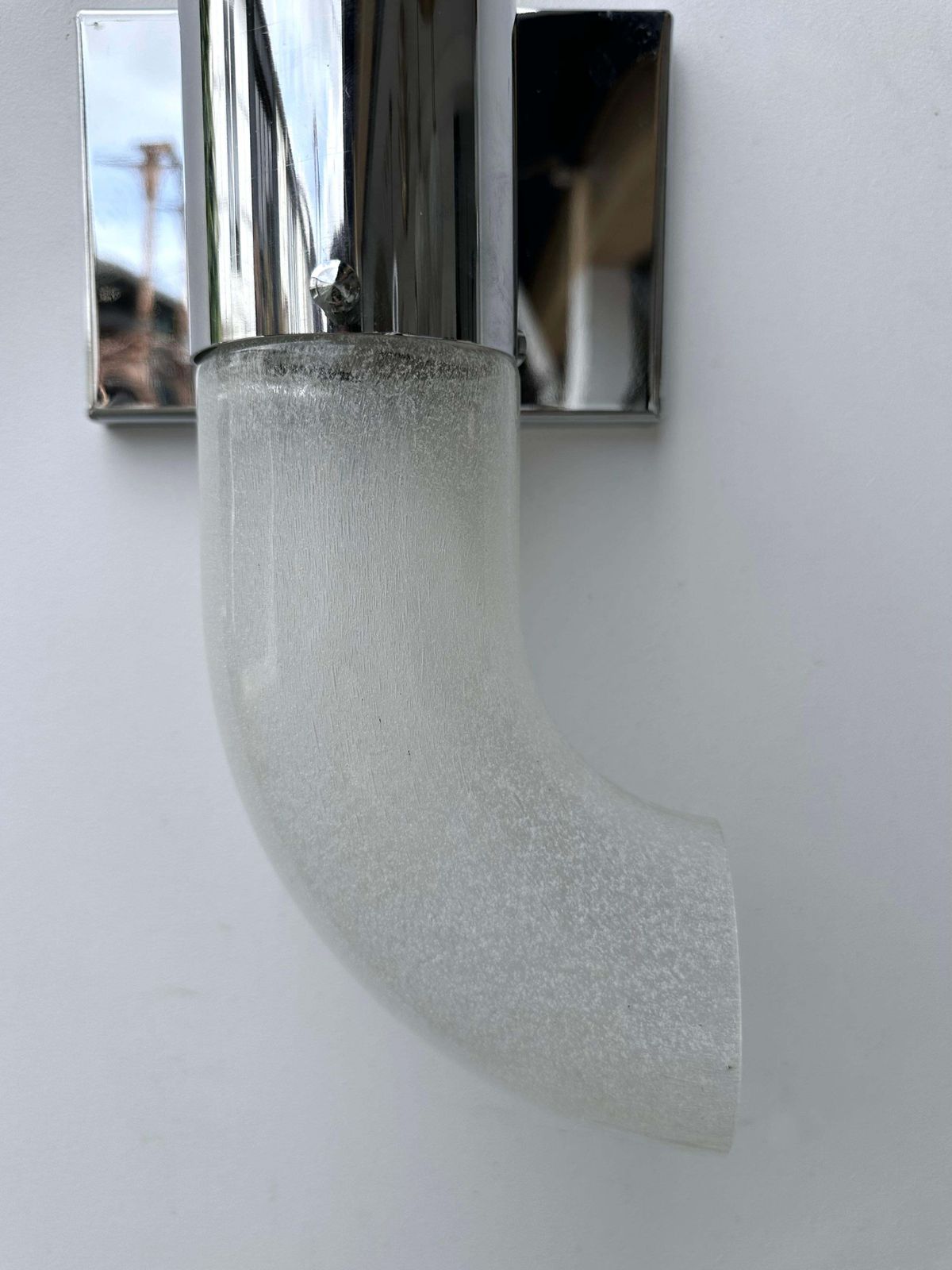 Pair Of Metal Sconces Murano Glass By Aldo Nason For Mazzega, Italy, 1970s photo Lighting
