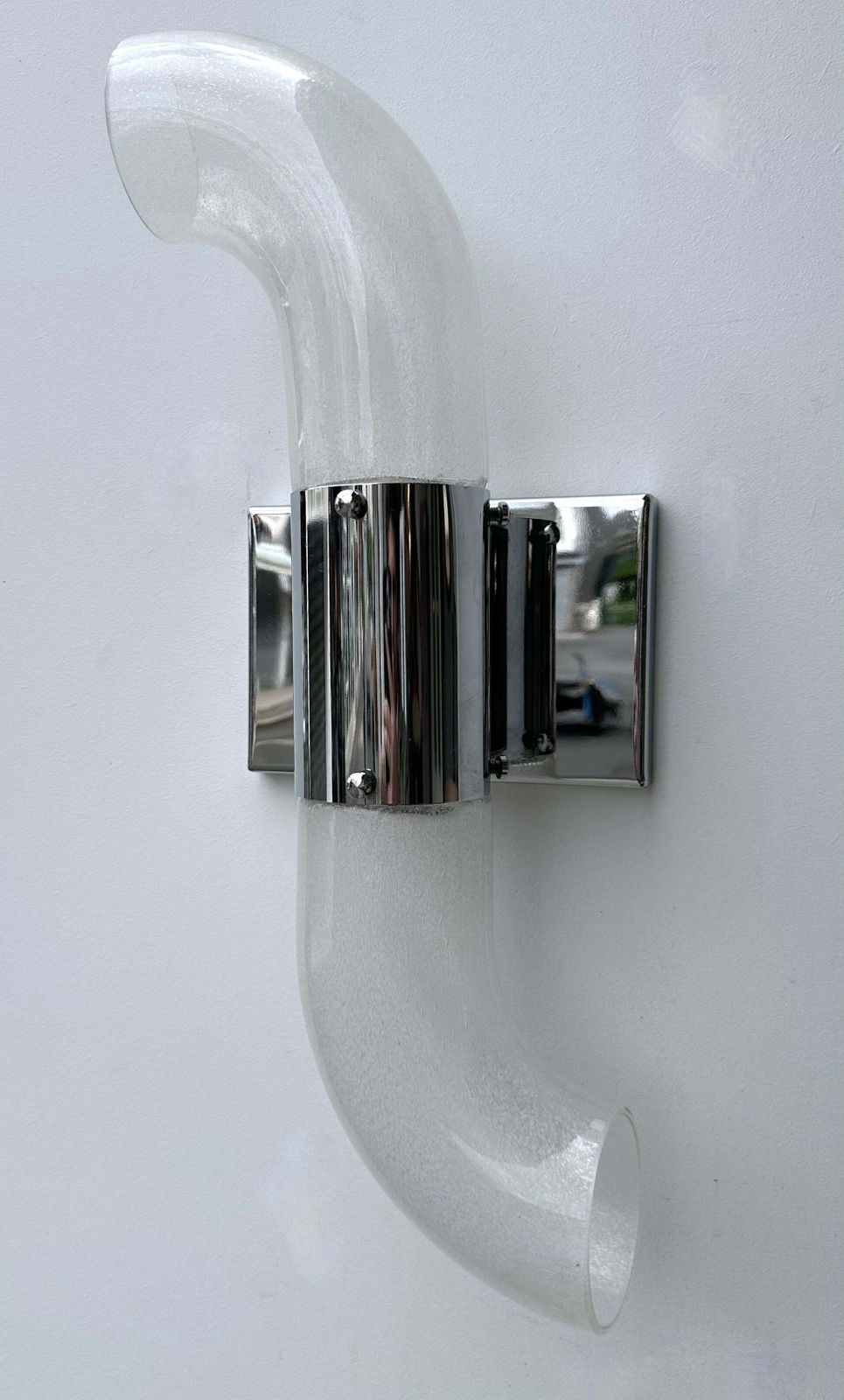 Pair Of Metal Sconces Murano Glass By Aldo Nason For Mazzega, Italy, 1970s photo vintage